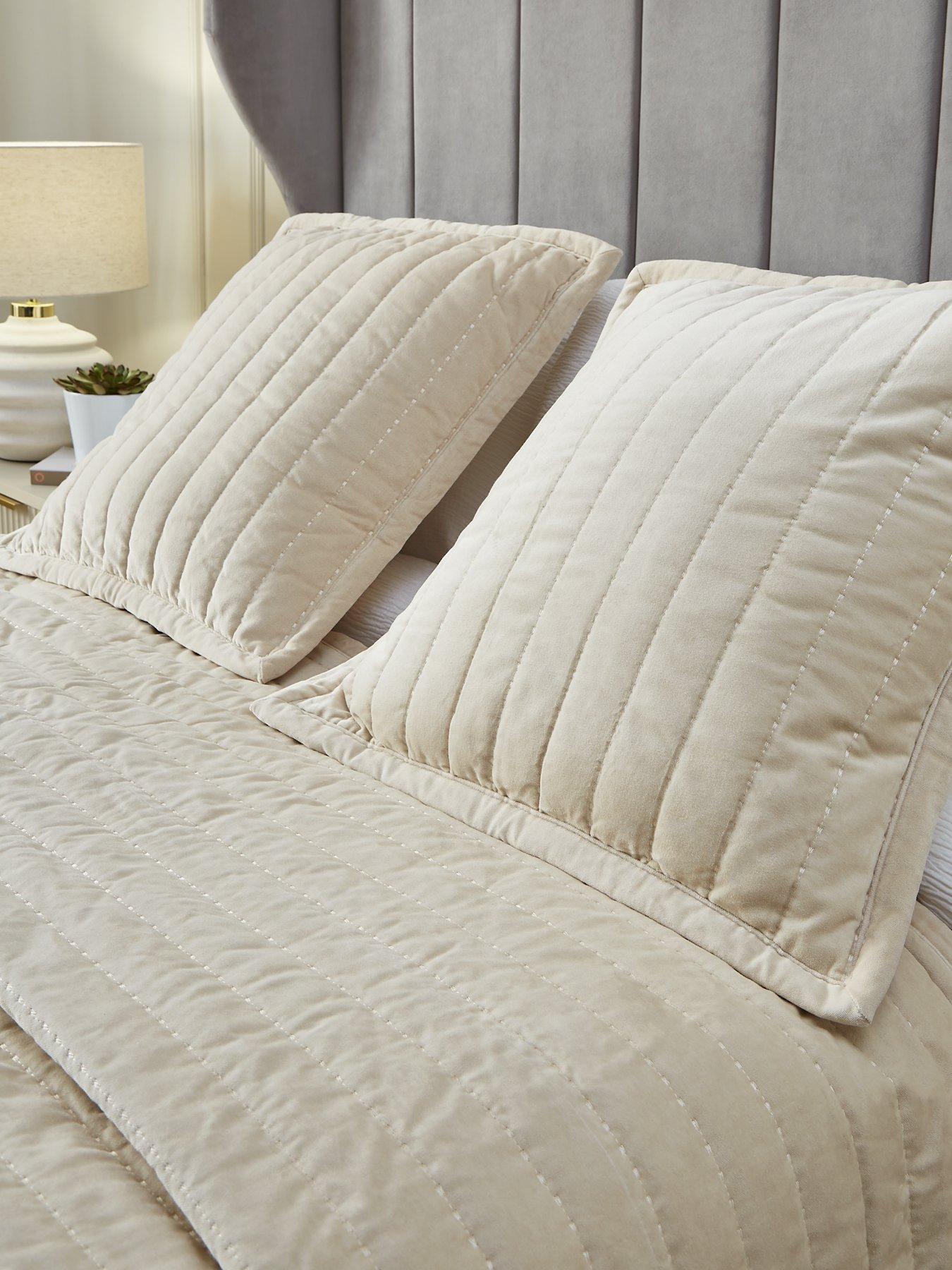 The Very Collection Cotton Velvet Stitch Embroidered Pillowsham Pair