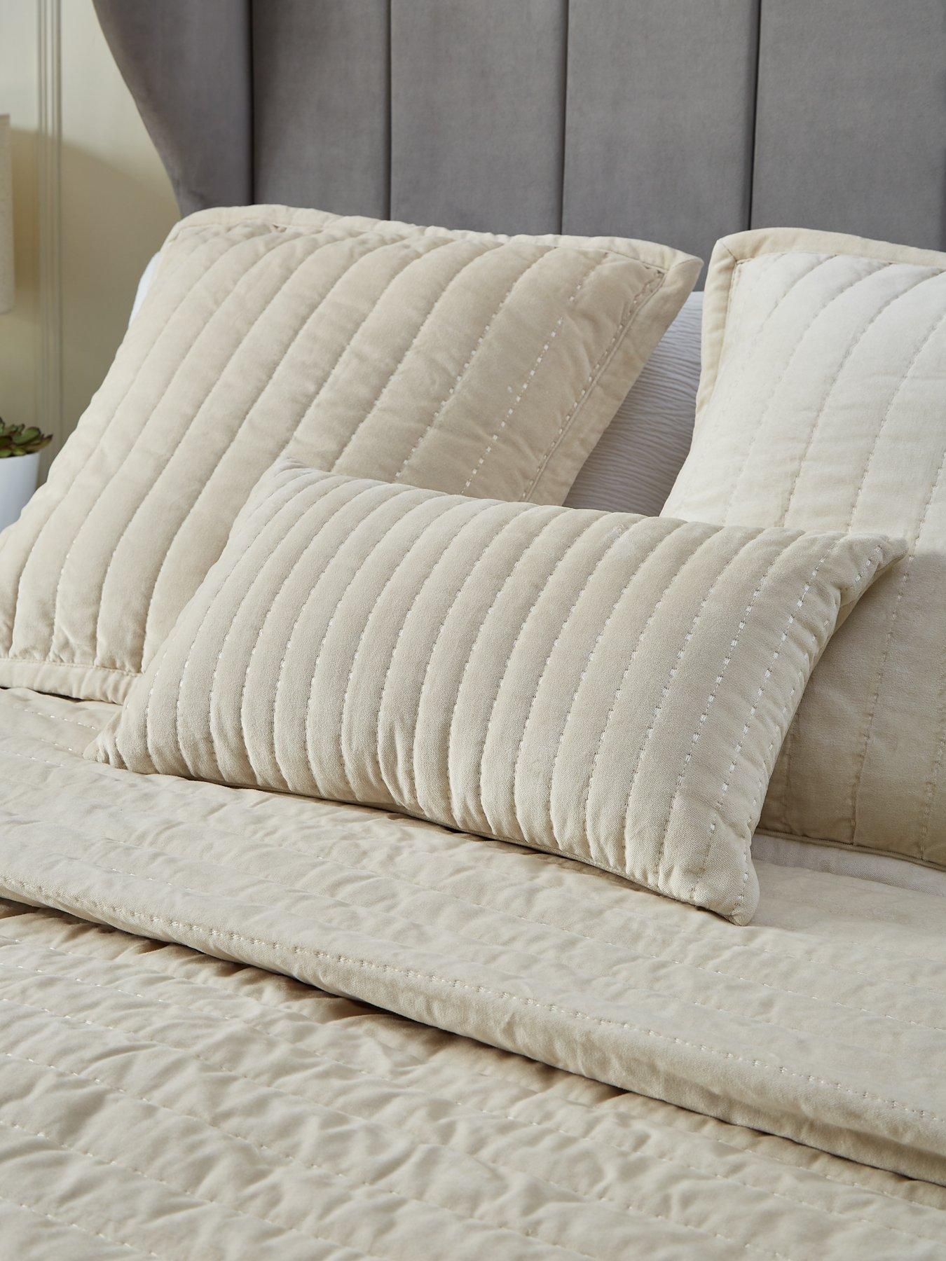 michelle-keegan-home-cotton-velvet-stitch-embroidered-bolster-pillow