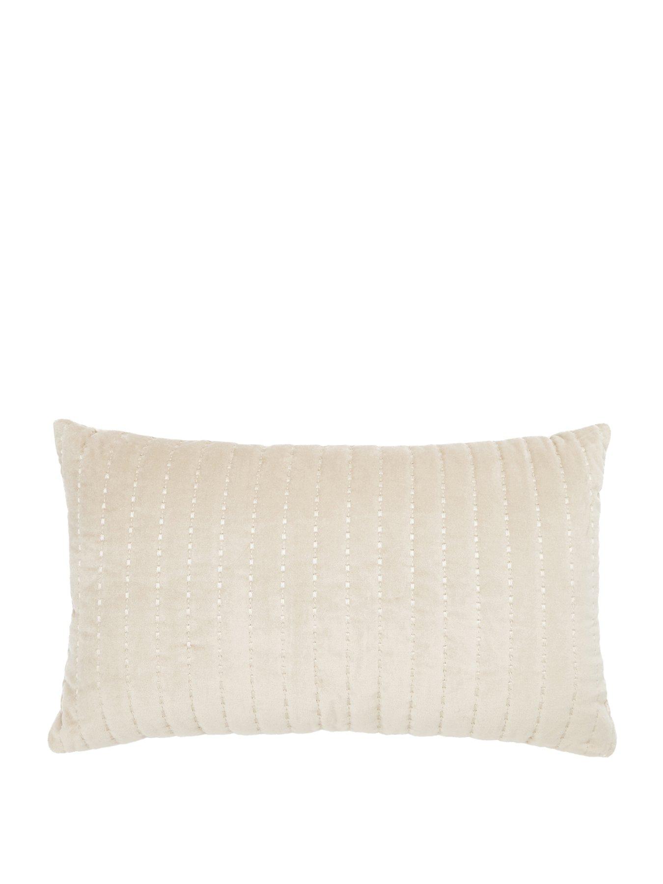 Image 2 of 3 of The Very Collection Cotton Velvet Stitch Embroidered Bolster Pillow