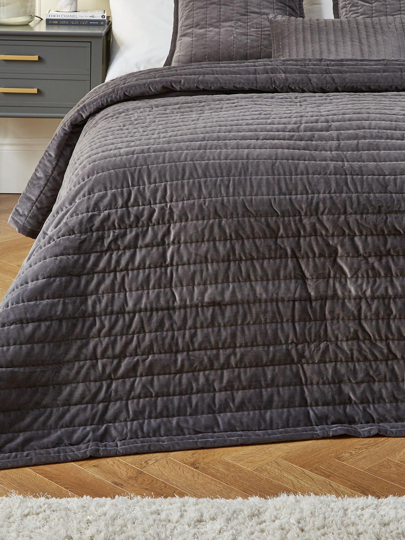  image of very-home-cotton-velvet-stitch-embroidered-bedspread