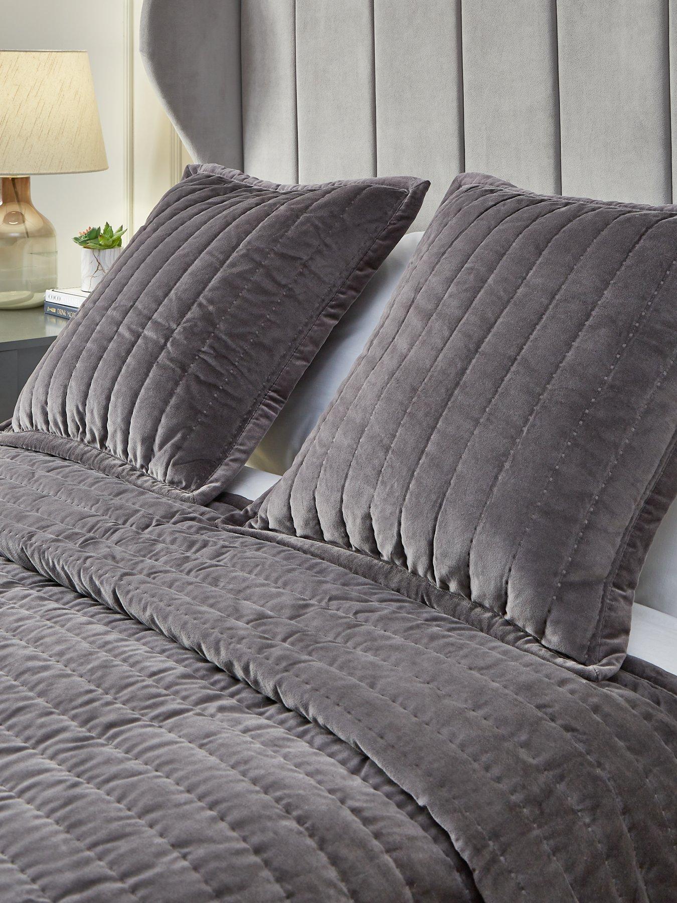 The Very Collection Cotton Velvet Stitch Embroidered Pillowsham Pair