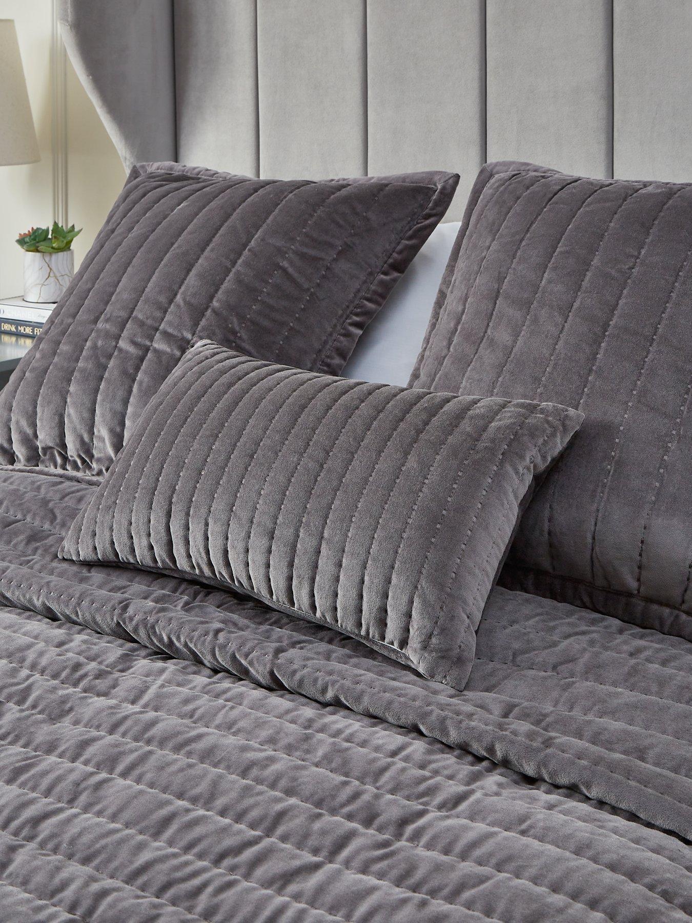 Very Home Cotton Velvet Stitch Embroidered Bolster Pillow