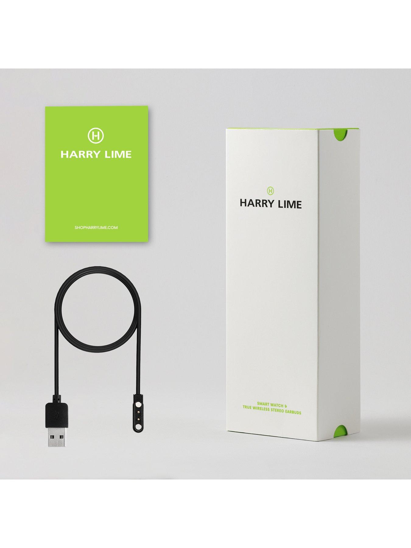  image of harry-lime-series-27-navy-silicone-strap-smart-watch-with-blue-true-wireless-earphone-in-charging-case