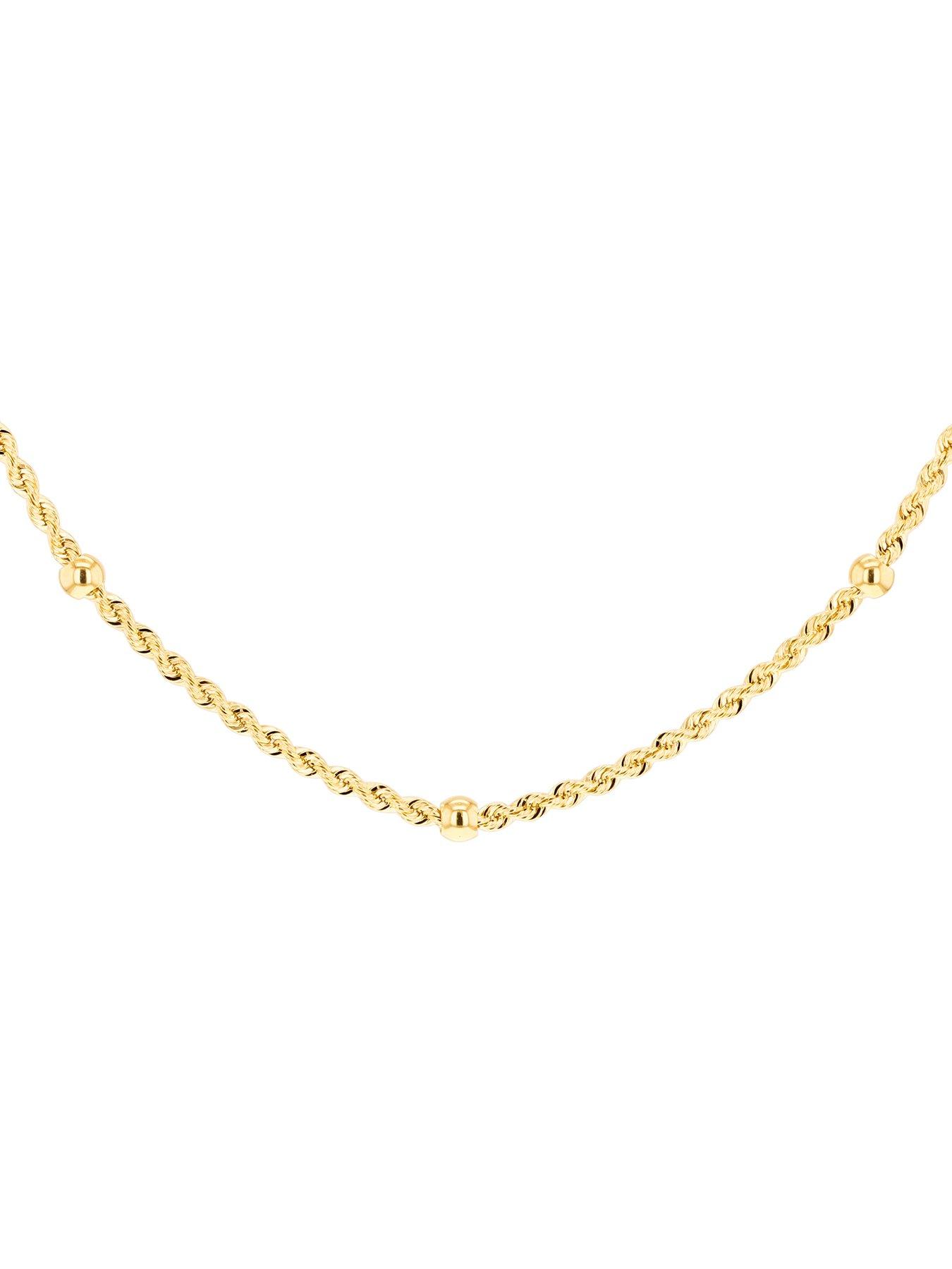 Image 3 of 4 of The Love Collection 9ct Yellow Gold Rope Chain Necklace