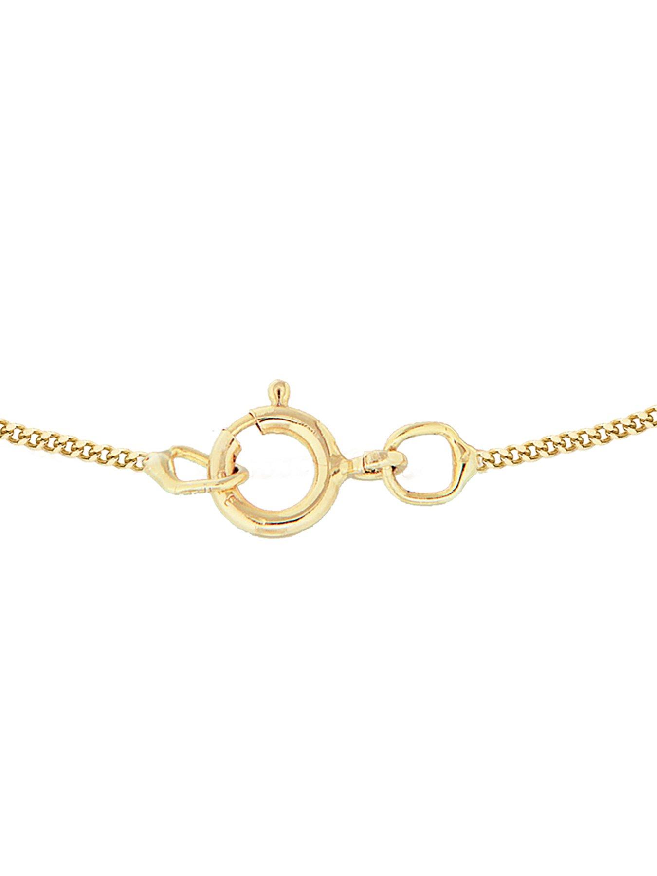 Image 4 of 4 of The Love Collection 9ct Yellow Gold Initial Heart Pendant & Curb Chain