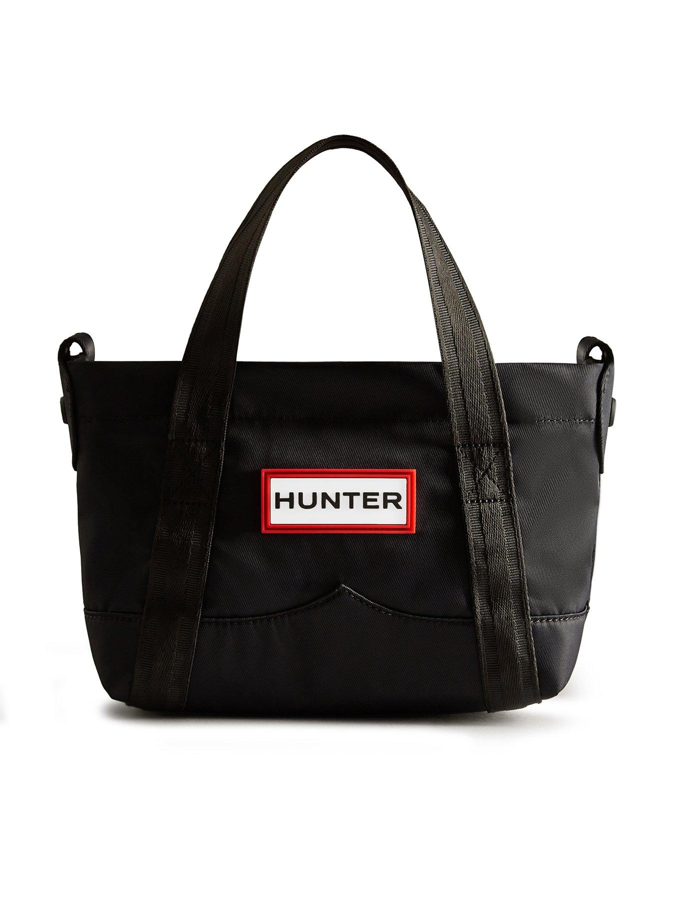  image of hunter-nylon-mini-topclip-tote-blackhunter-branded-webbing