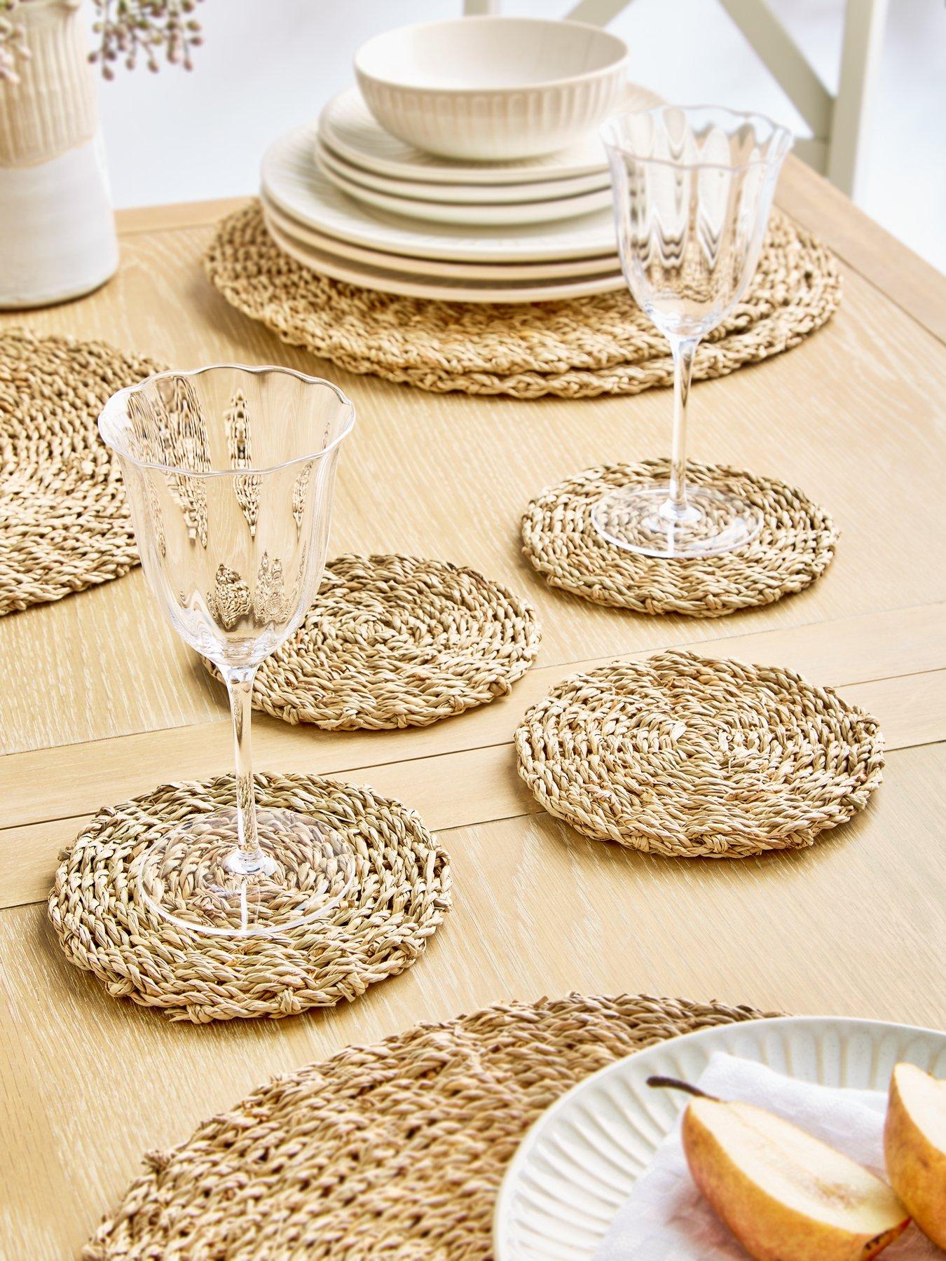 The Very Collection Set Of 4 Round Dark Seagrass Coasters