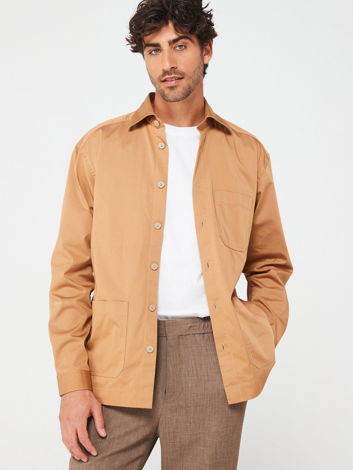 undefined Cory Relaxed Fit Overshirt - Dark Beige