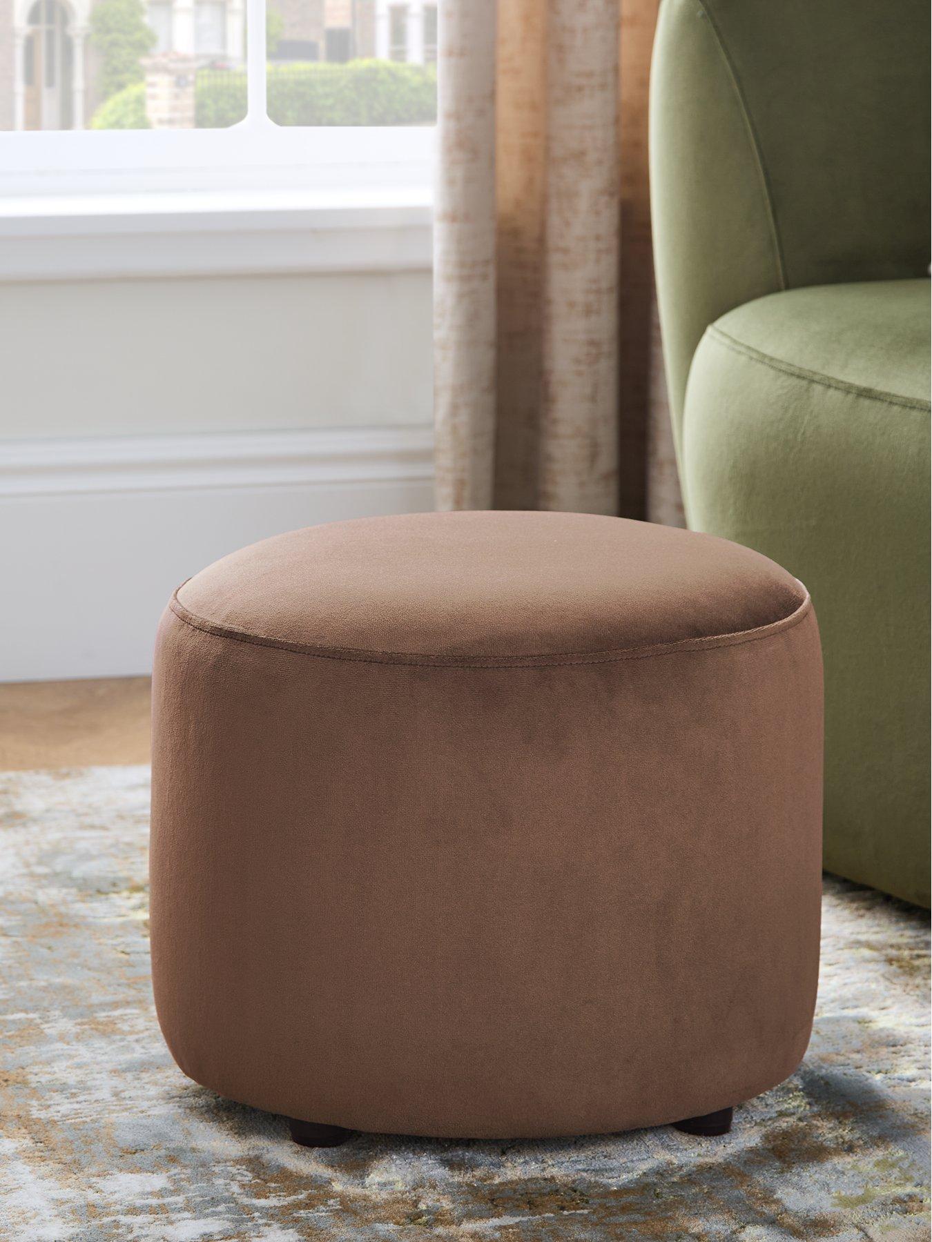 undefined Maison Velvet Accent Stool - Made to order in the UK