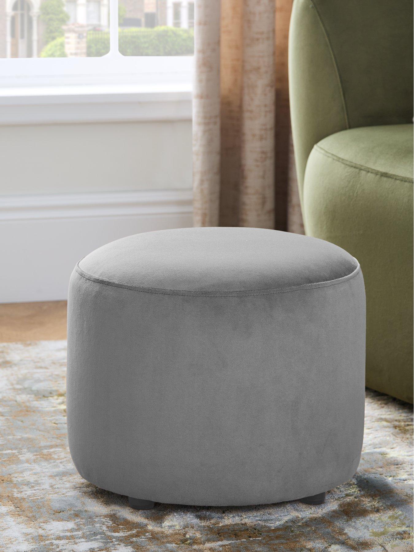 undefined Maison Velvet Accent Stool - Made to order in the UK