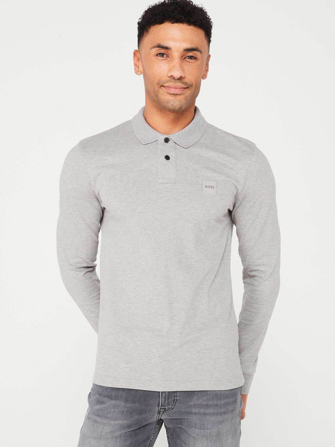 undefined Passerby Long Sleeve Polo Shirt - Light Grey