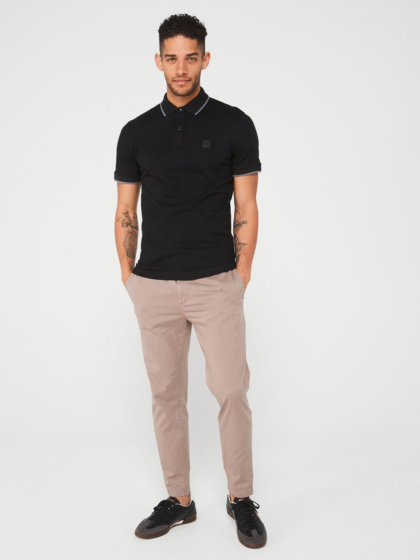  image of boss-passertip-slim-fit-short-sleeve-polo-shirt-black