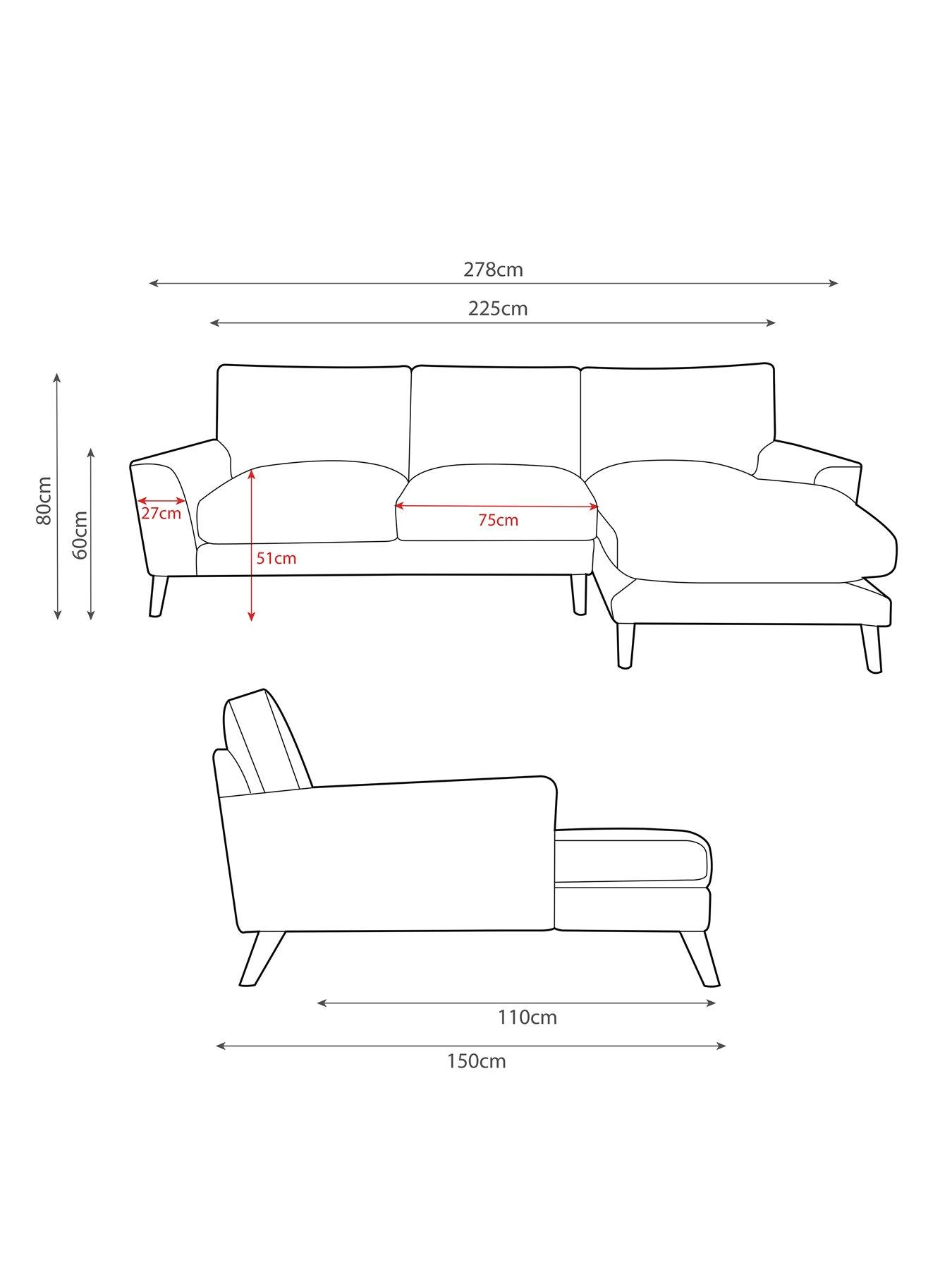 Image 6 of 6 of Very Home Astrid Right Hand Fabric Corner Chaise Sofa&nbsp;- Made to order in the UK