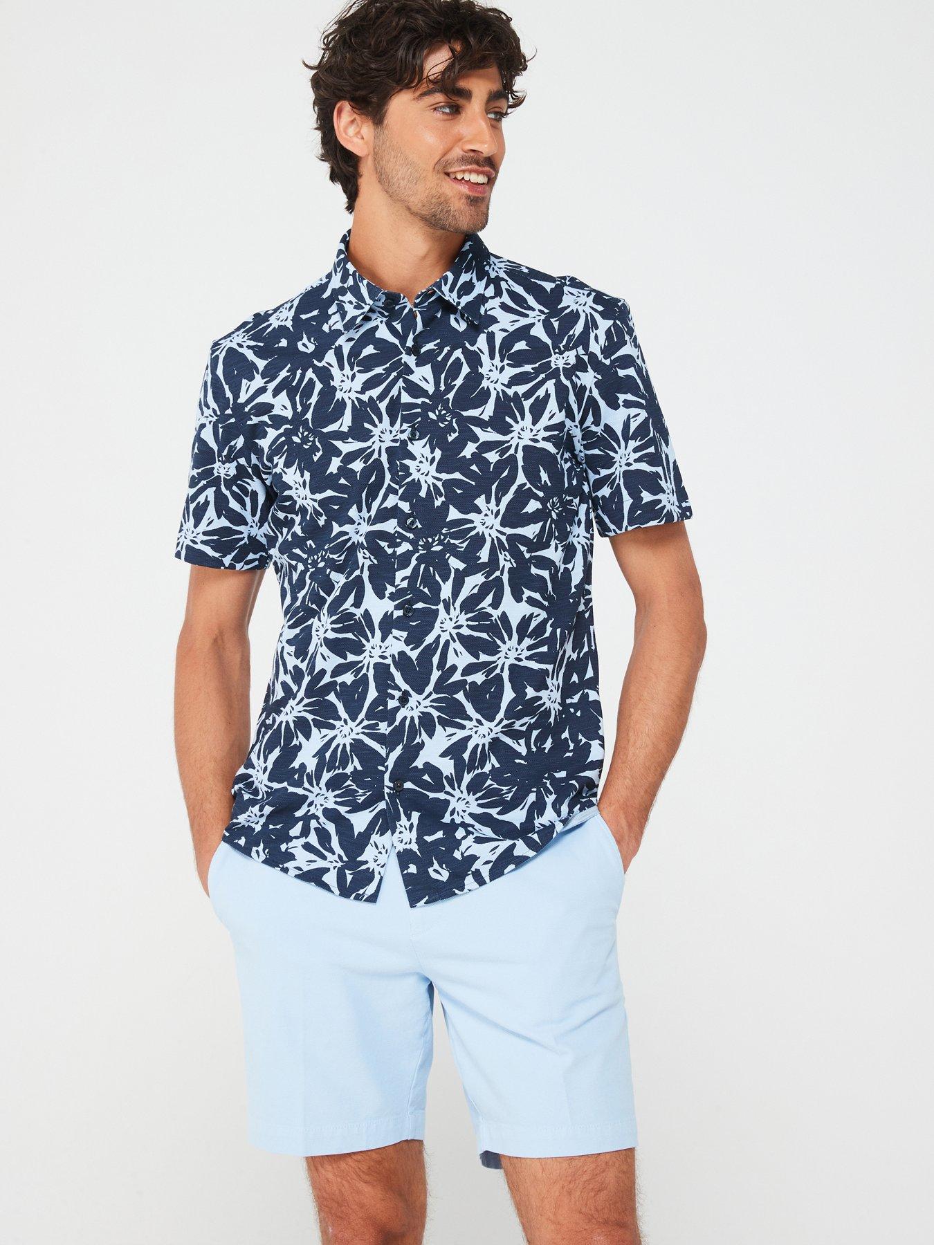 BOSS Roan Ken Slim Fit Printed Short Sleeve Shirt | littlewoods.com