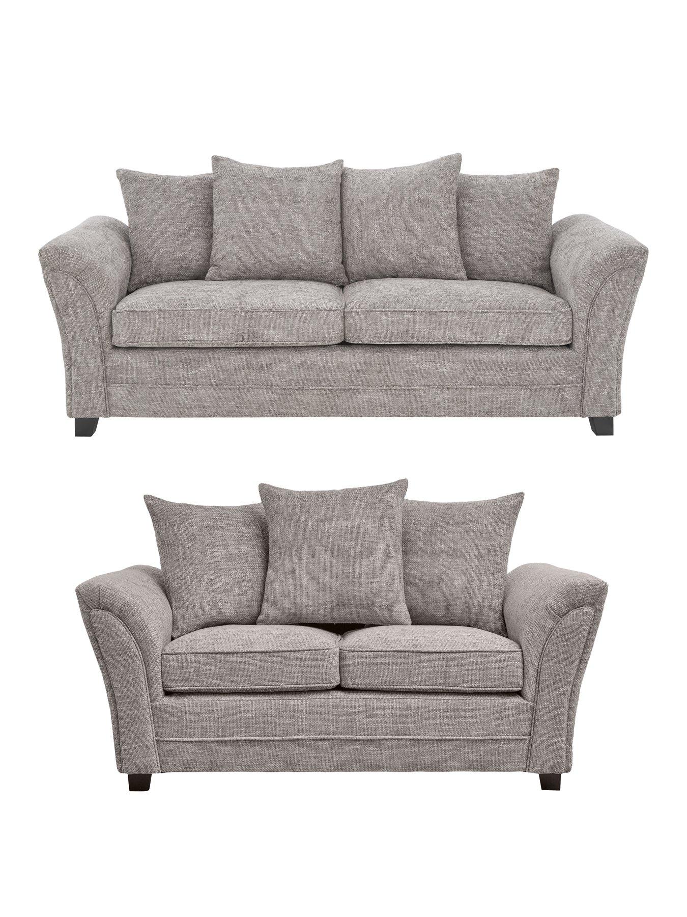 Image 1 of 7 of The Very Collection Dury Chunky Weave Scatterback 3 Seater + 2 Seater Sofa Set (Buy and SAVE!) &nbsp;- Grey - FSC&reg; Certified