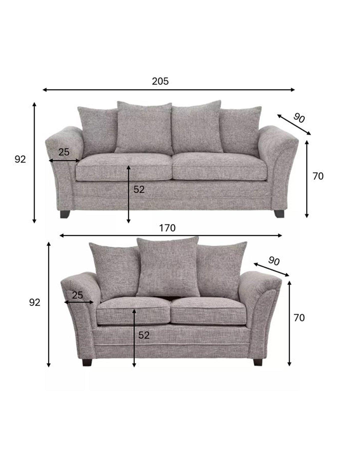 Image 5 of 7 of The Very Collection Dury Chunky Weave Scatterback 3 Seater + 2 Seater Sofa Set (Buy and SAVE!) &nbsp;- Grey - FSC&reg; Certified
