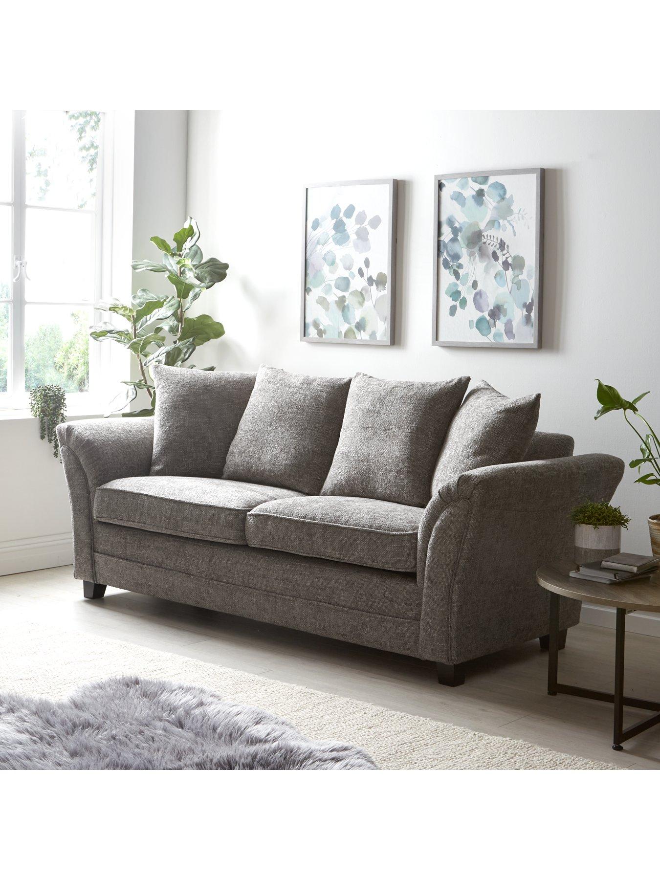 Image 6 of 7 of The Very Collection Dury Chunky Weave Scatterback 3 Seater + 2 Seater Sofa Set (Buy and SAVE!) &nbsp;- Grey - FSC&reg; Certified
