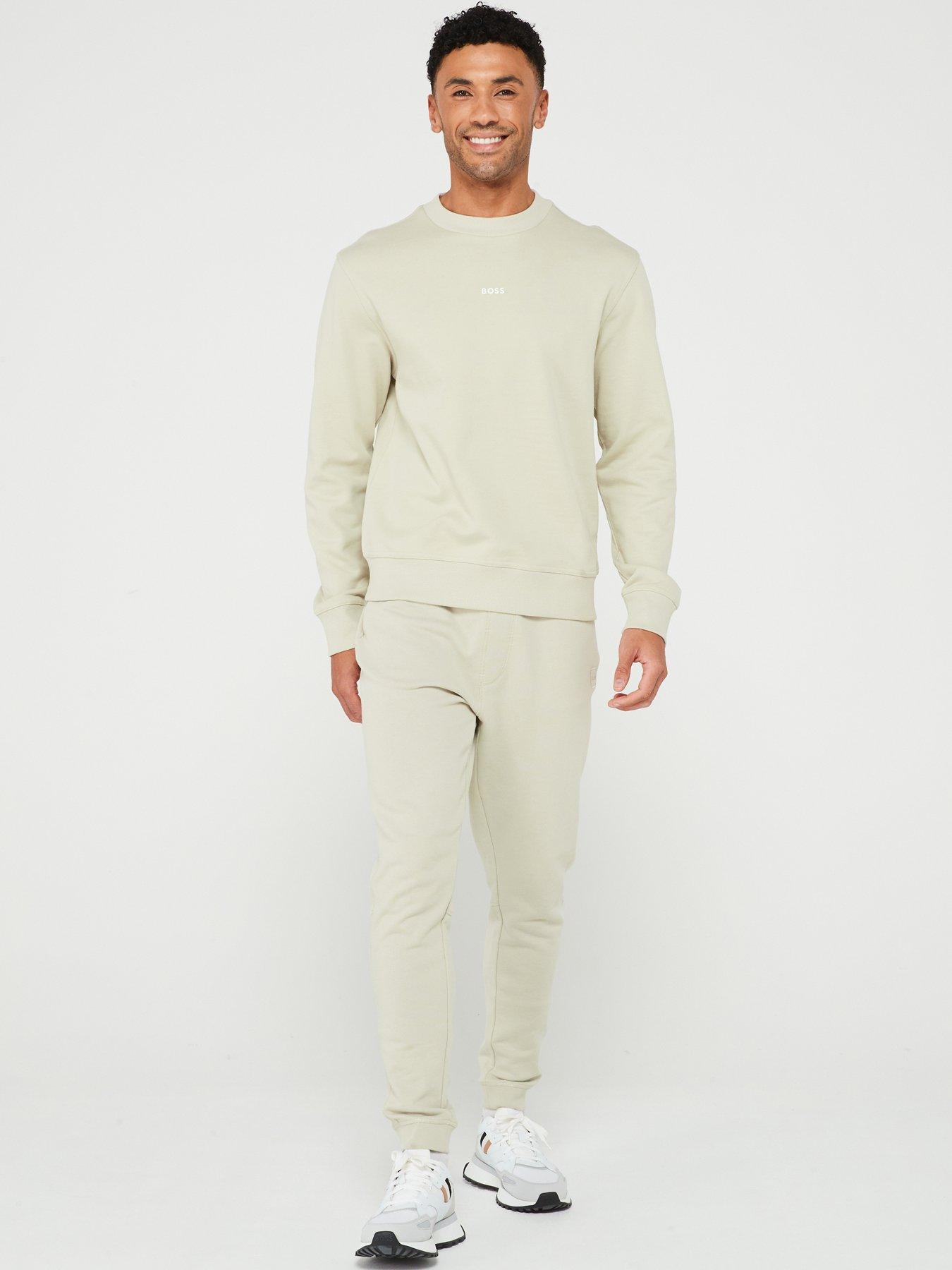  image of boss-wesmallcrew-sweatshirt-light-beige