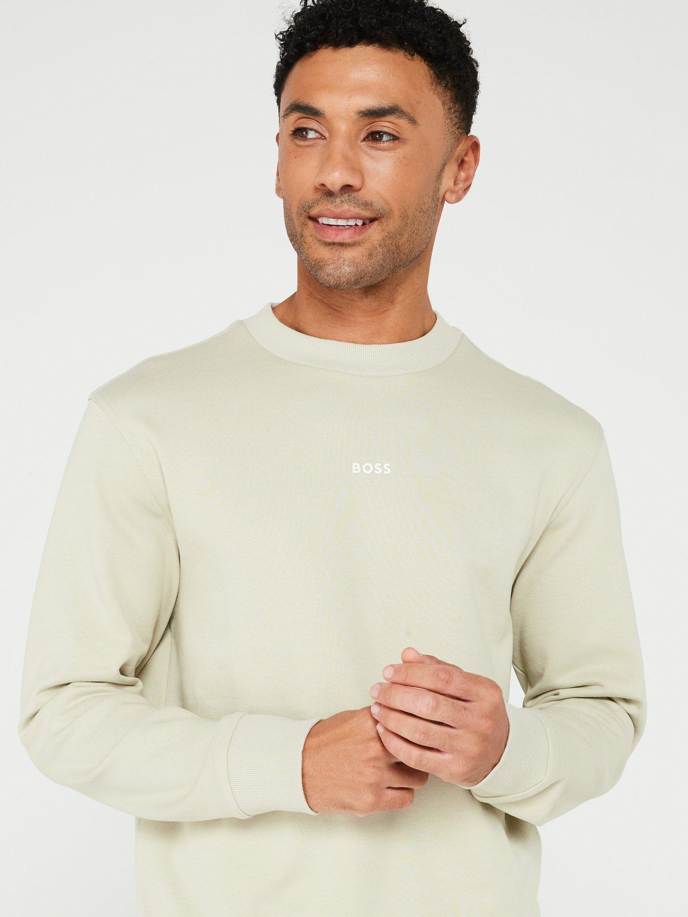  image of boss-wesmallcrew-sweatshirt-light-beige