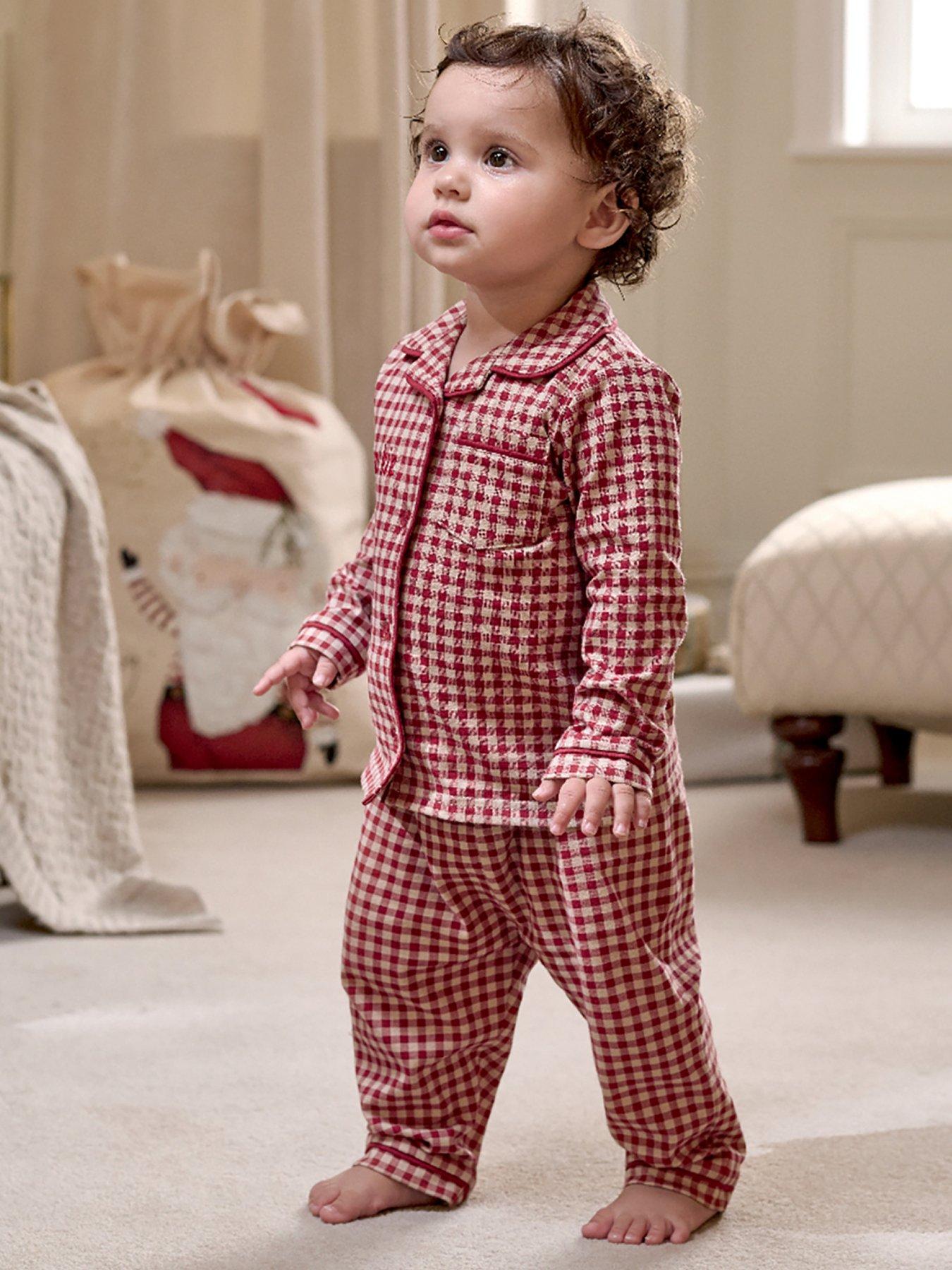 Mamas & Papas Unisex Baby Jersey Check Pyjamas - Red