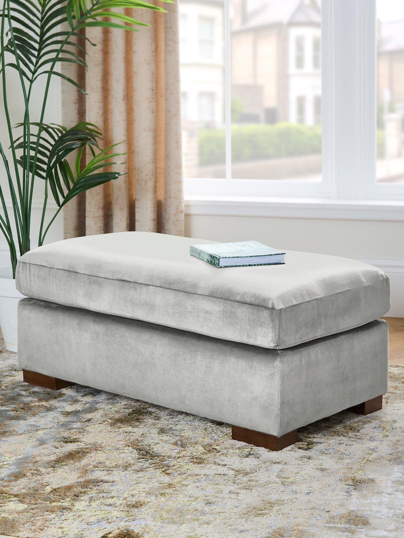 Very Home Maison Velvet Footstool - Made in the UK