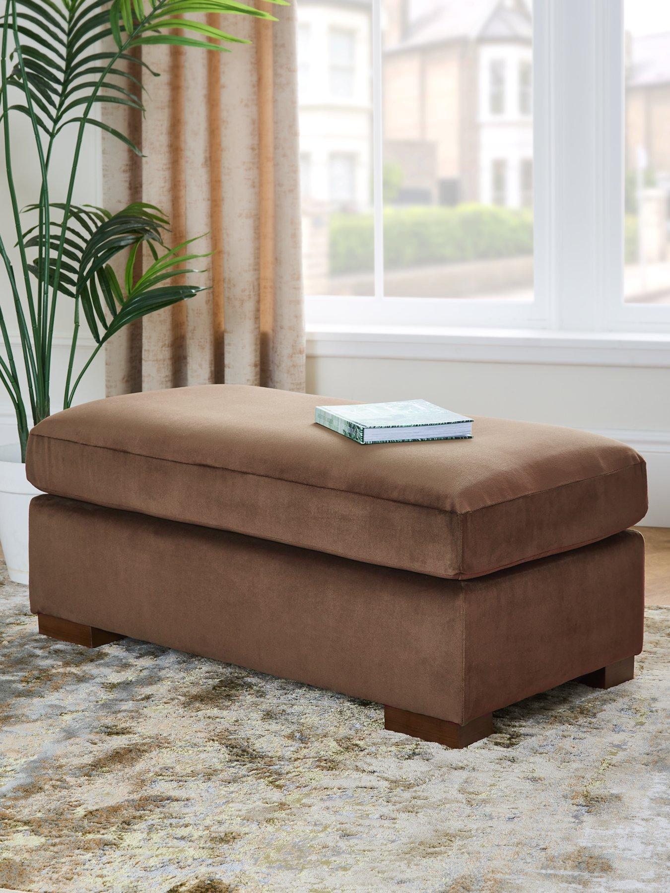 Very Home Maison Velvet Footstool - Made in the UK