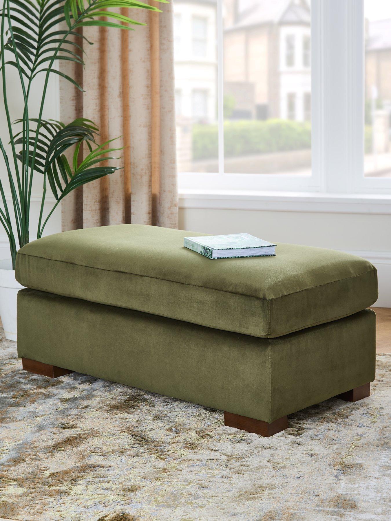 Image 1 of 5 of Very Home Maison Velvet Footstool&nbsp;- Made in the UK