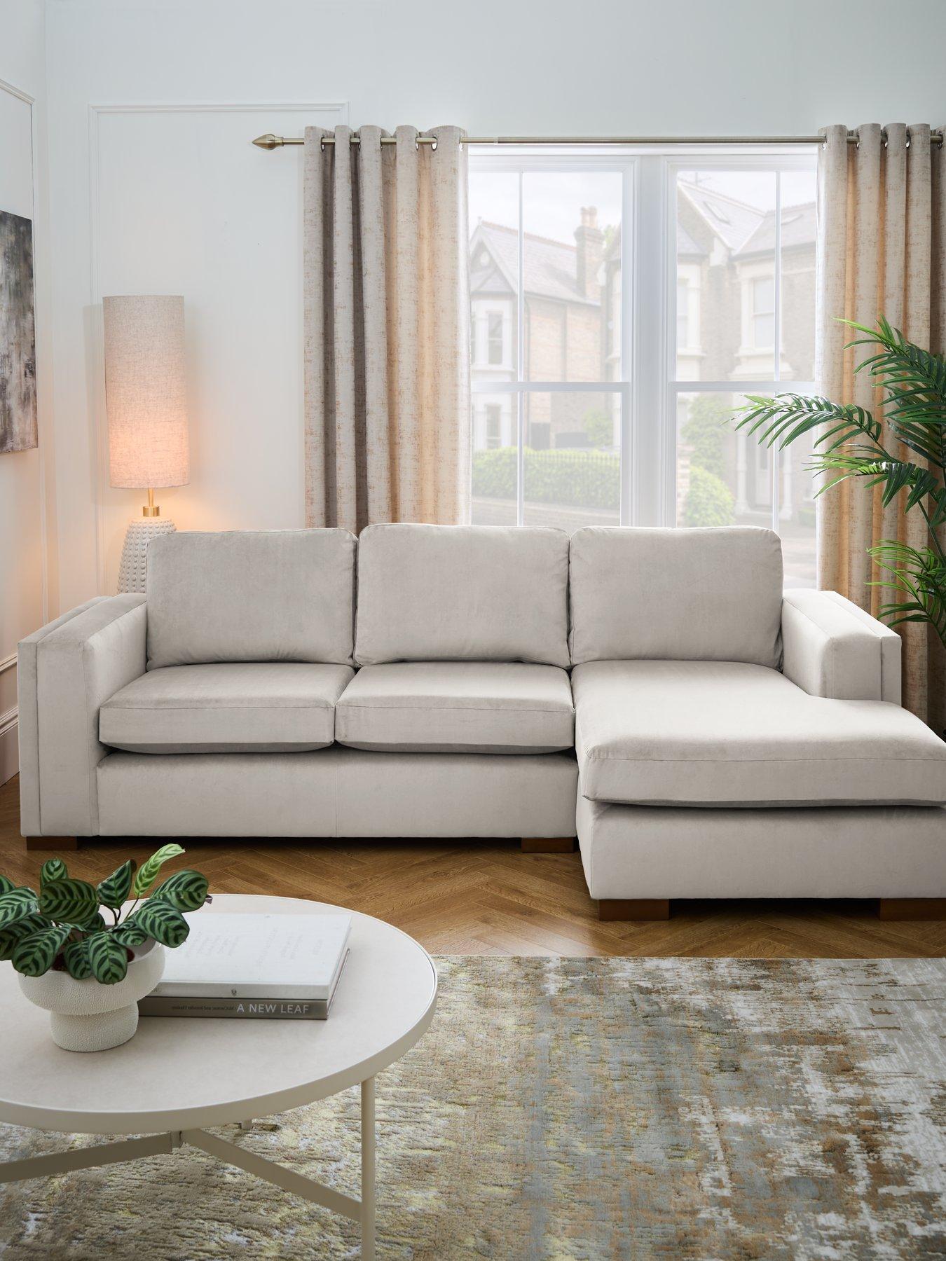 undefined Maison Velvet Right Hand Corner Chaise Sofa - Made to order in the UK