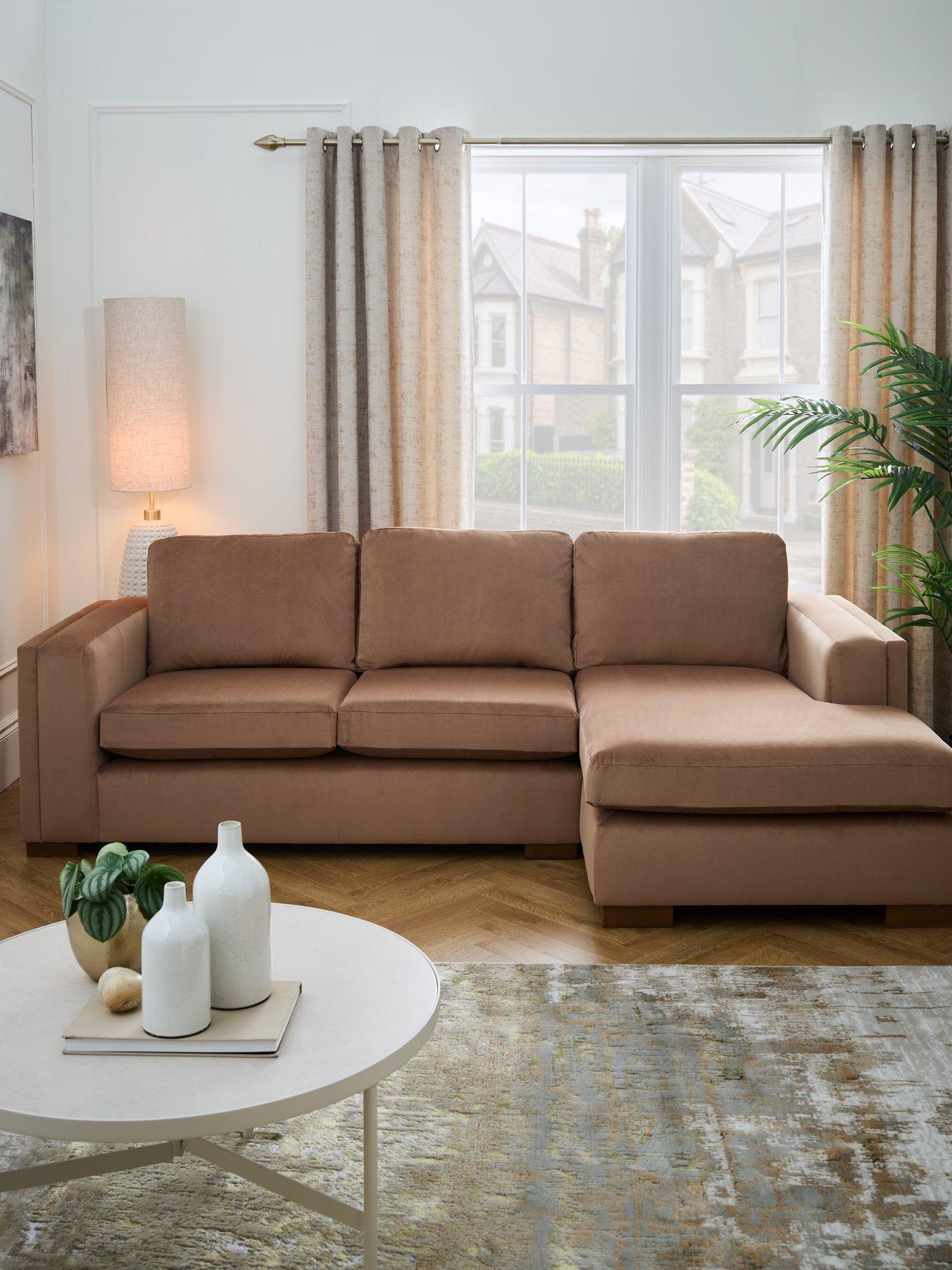 undefined Maison Velvet Right Hand Corner Chaise Sofa - Made to order in the UK