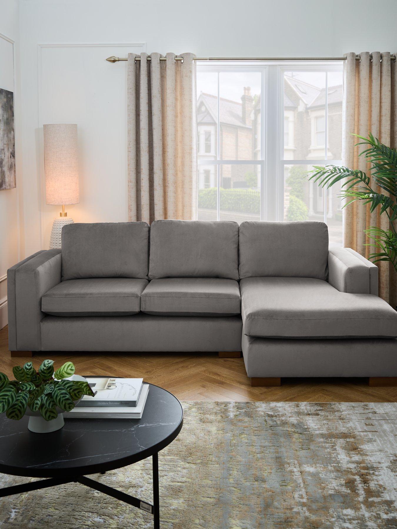 undefined Maison Velvet Right Hand Corner Chaise Sofa - Made to order in the UK