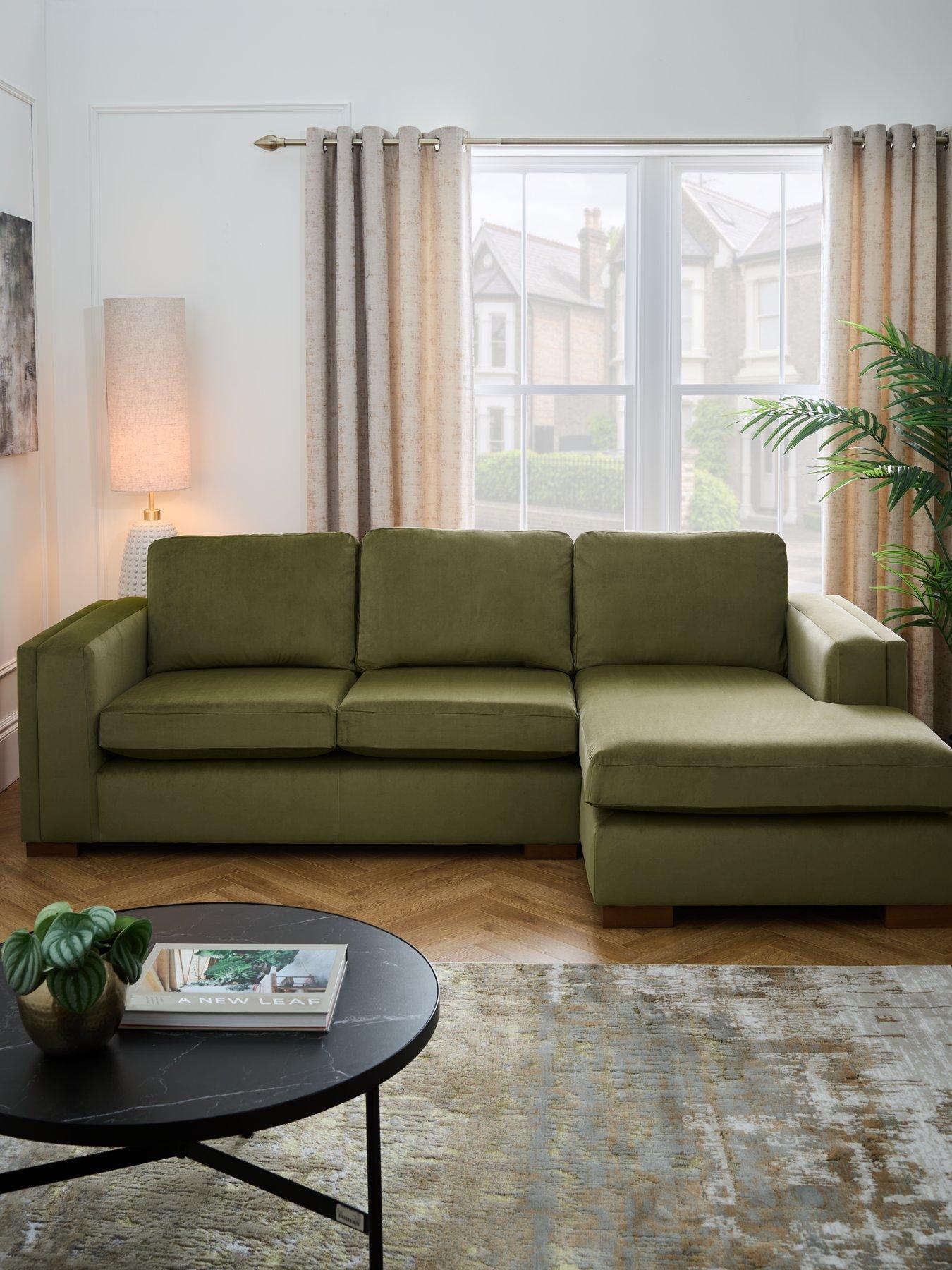 undefined Maison Velvet Right Hand Corner Chaise Sofa - Made to order in the UK
