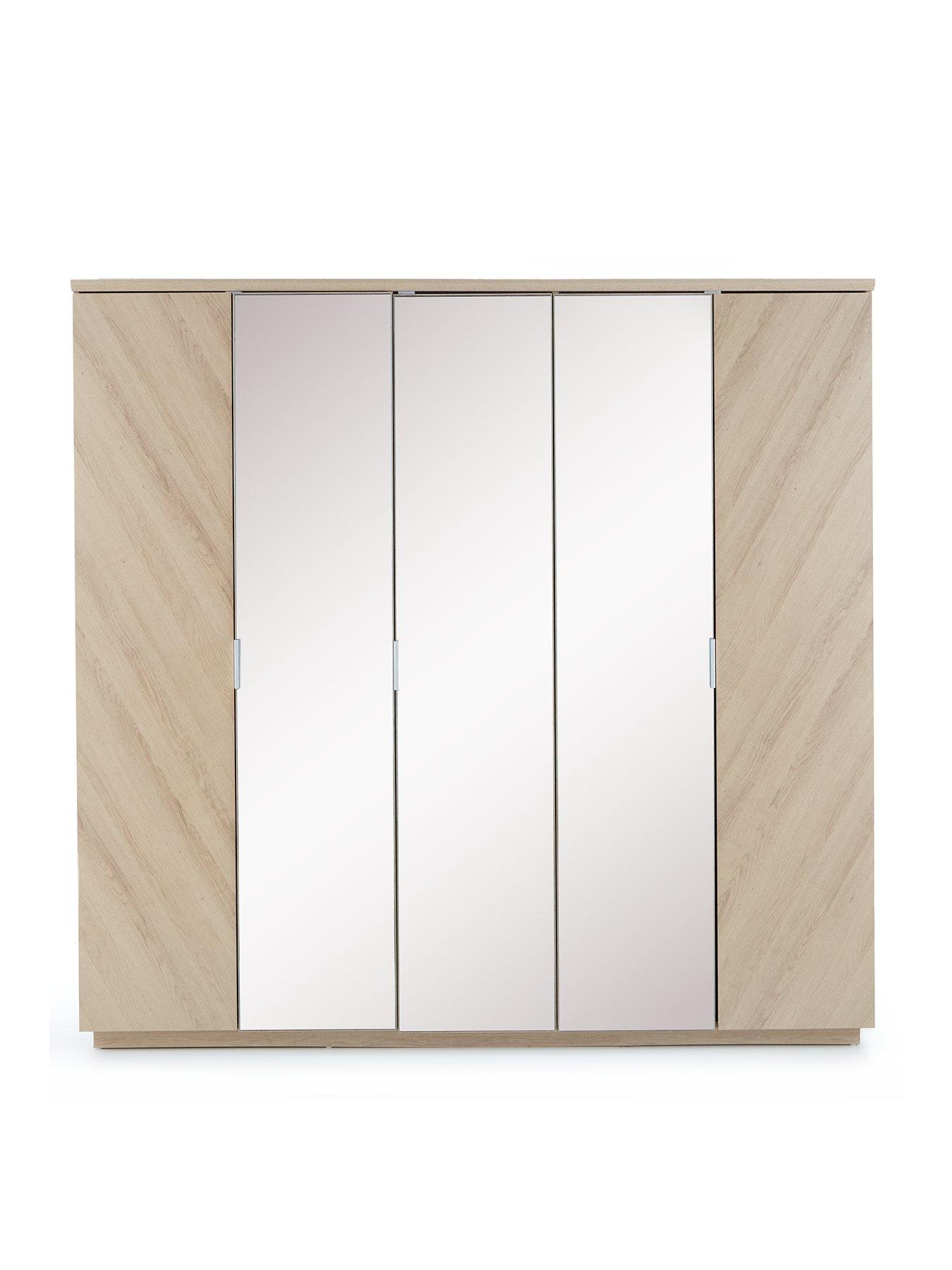  image of very-home-kentford-5-door-mirrored-wardrobe