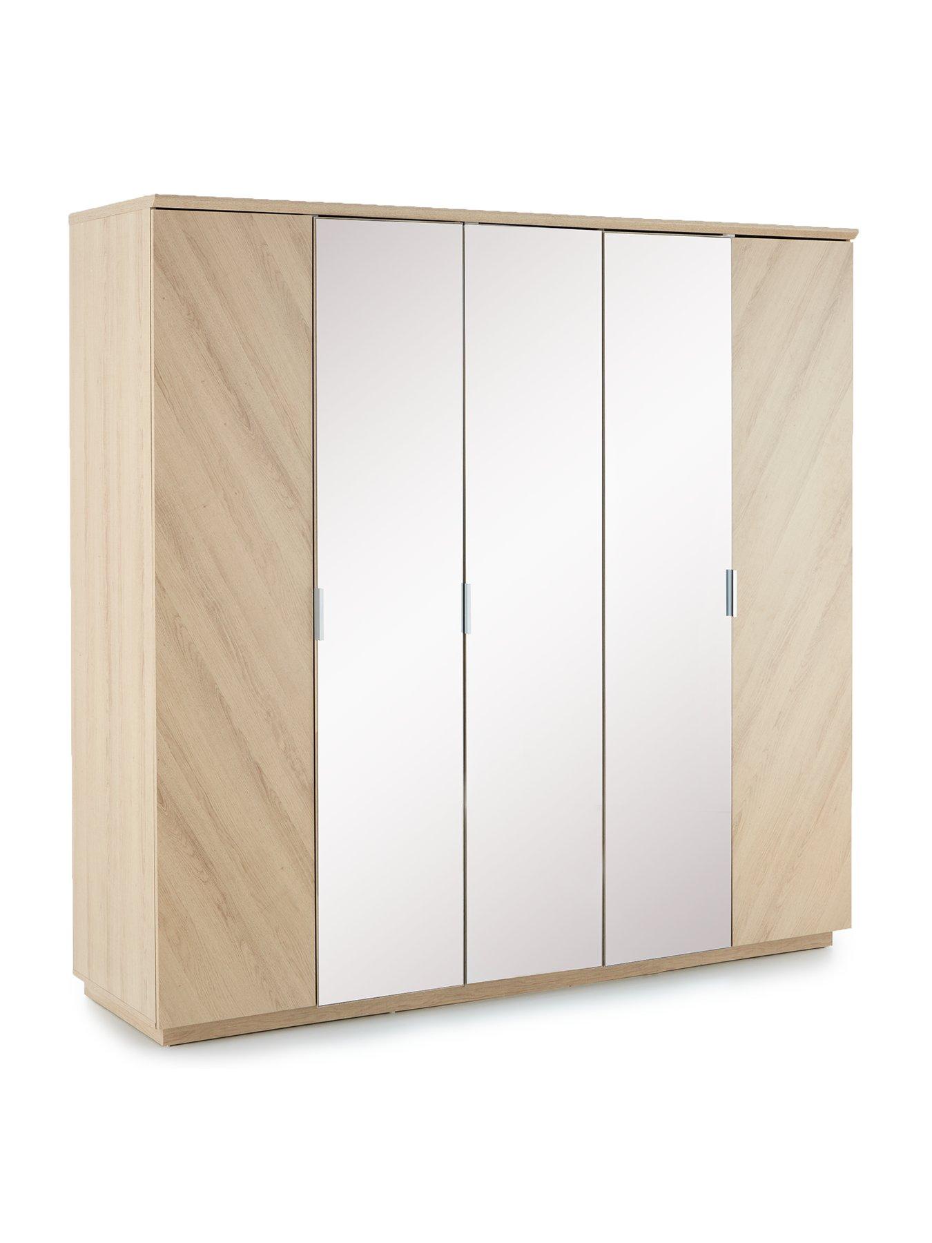  image of very-home-kentford-5-door-mirrored-wardrobe