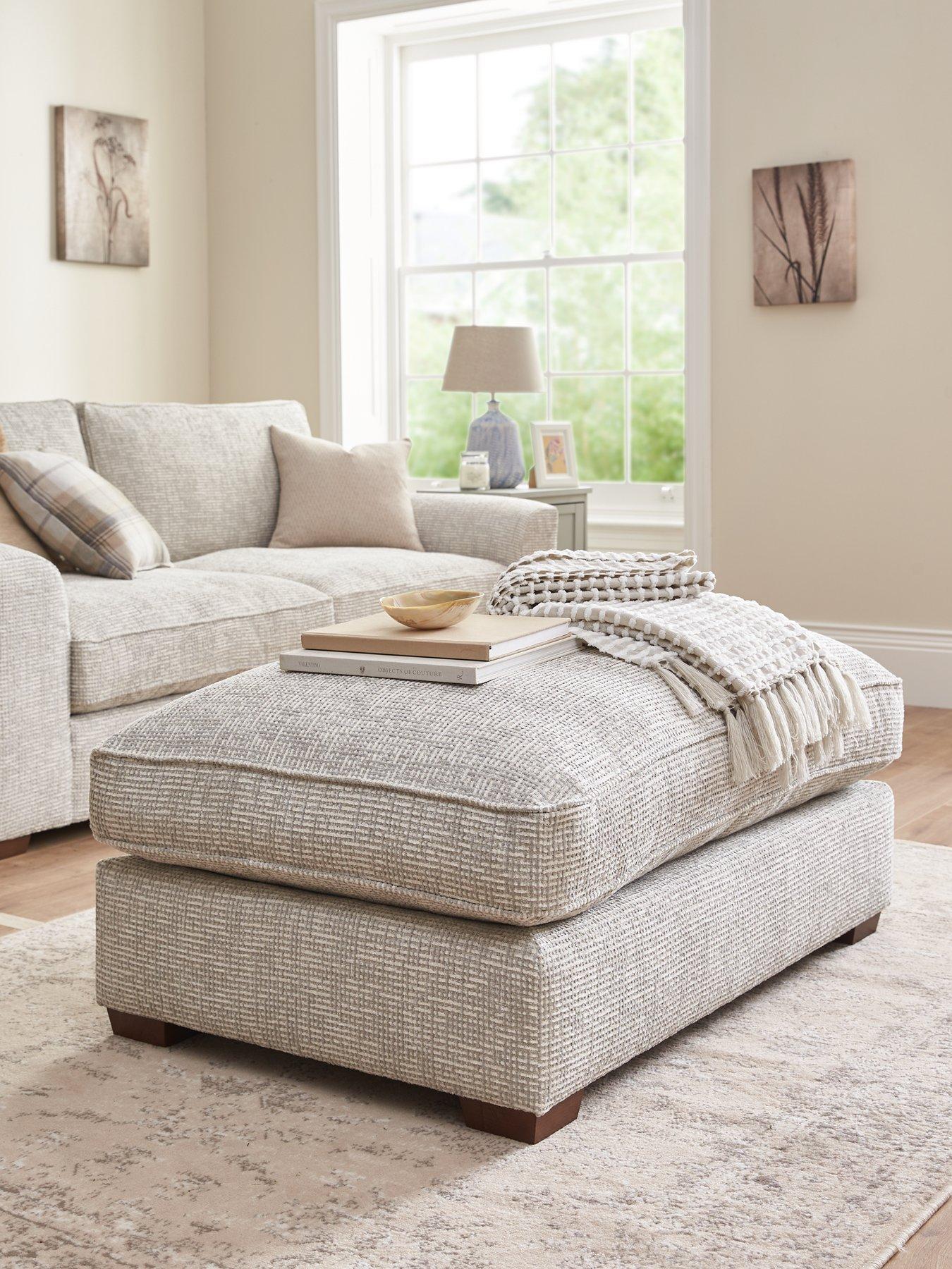 Very Home Arlo Fabric Footstool Large littlewoods