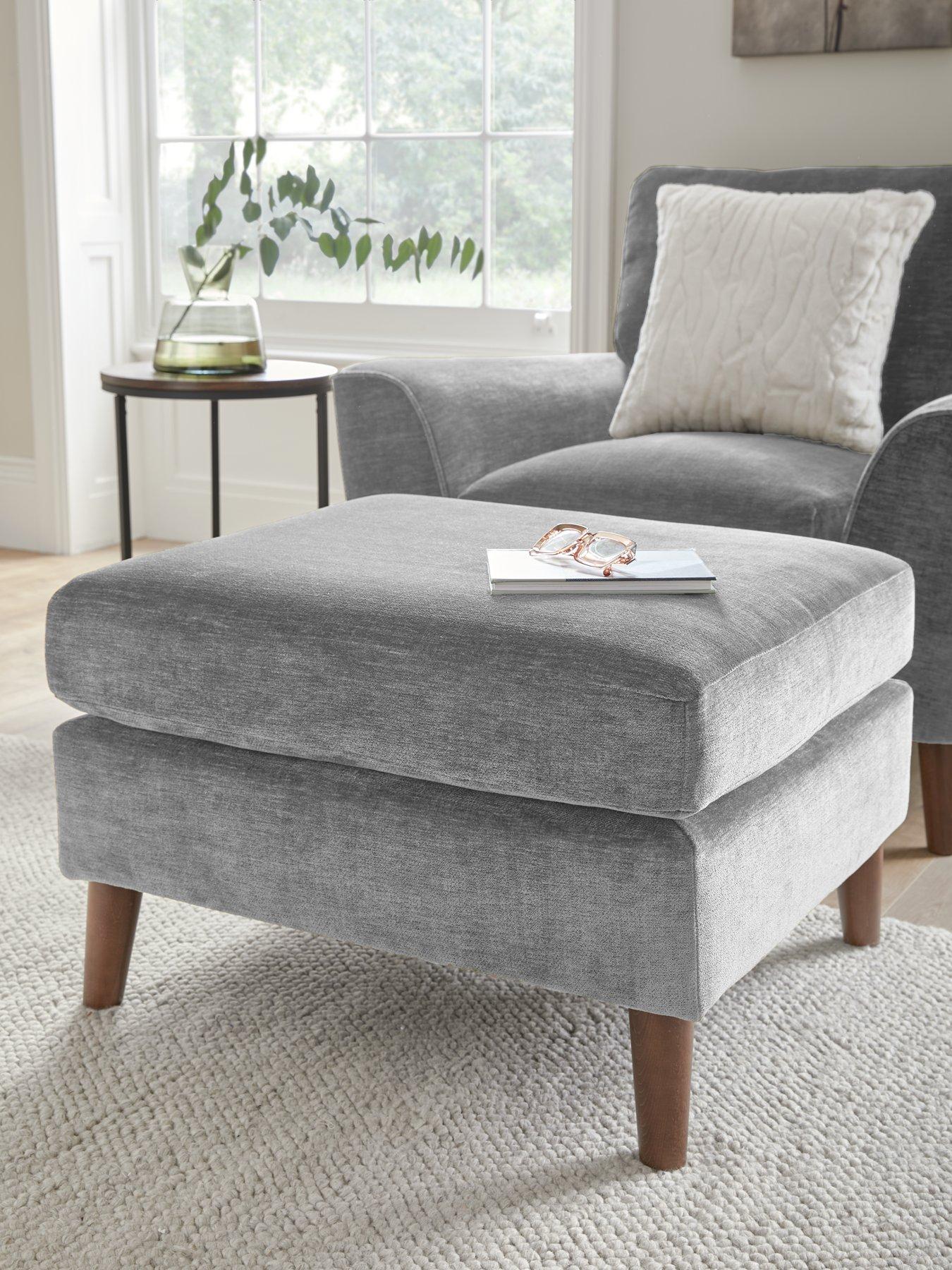 Very Home Astrid Fabric Footstool - Made to order in the UK