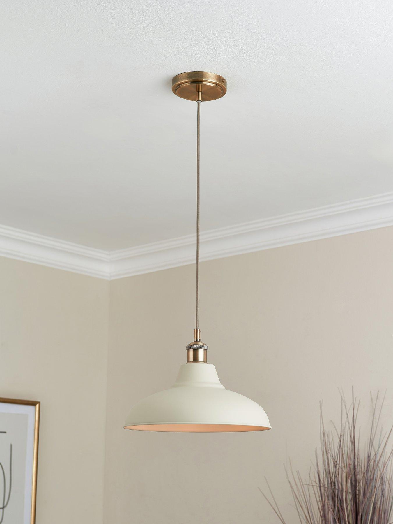 Image 1 of 5 of Very Home Hemstone Pendant - Cream/Antique Brass