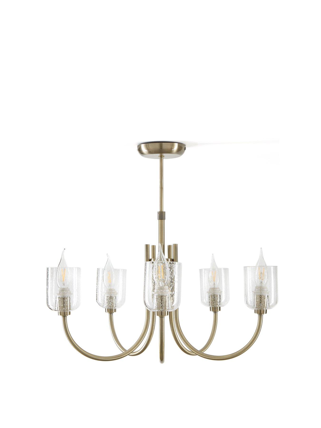 Image 2 of 6 of The Very Collection Stowe 5 Light Ceiling Pendant - Antique Brass
