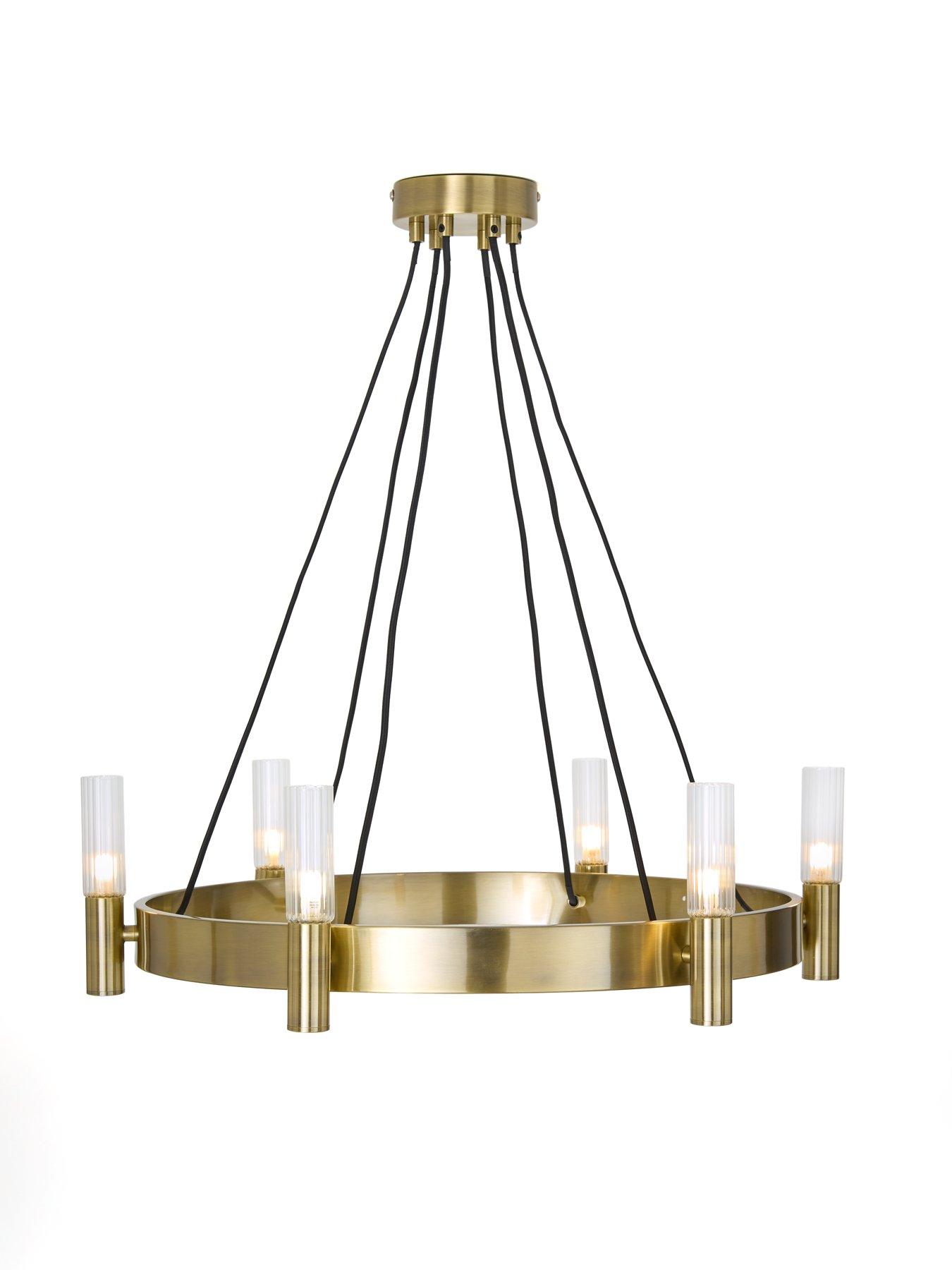  image of very-home-francis-6-light-wheelnbsppendant-antique-brass