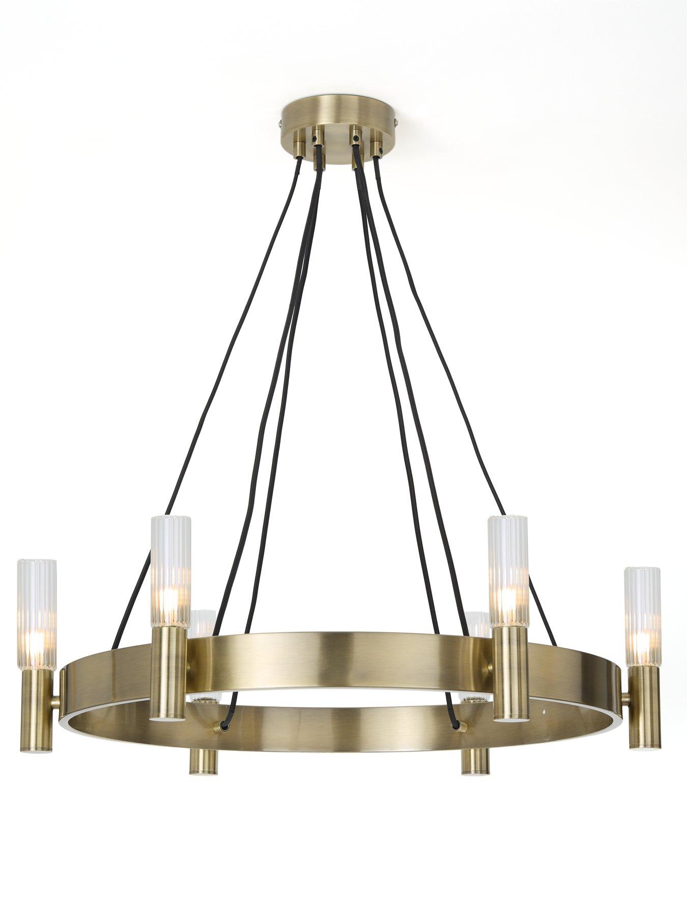  image of very-home-francis-6-light-wheelnbsppendant-antique-brass