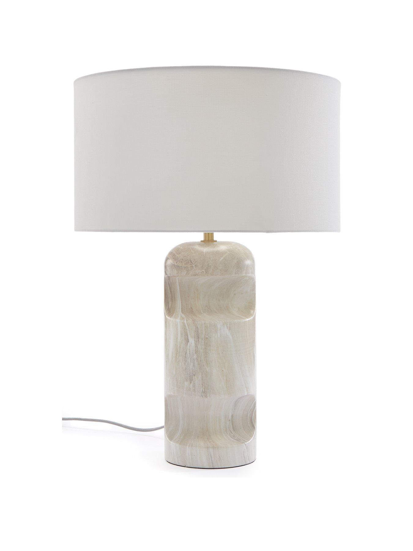 stillFront image of the-very-collection-sculptural-marble-table-lamp