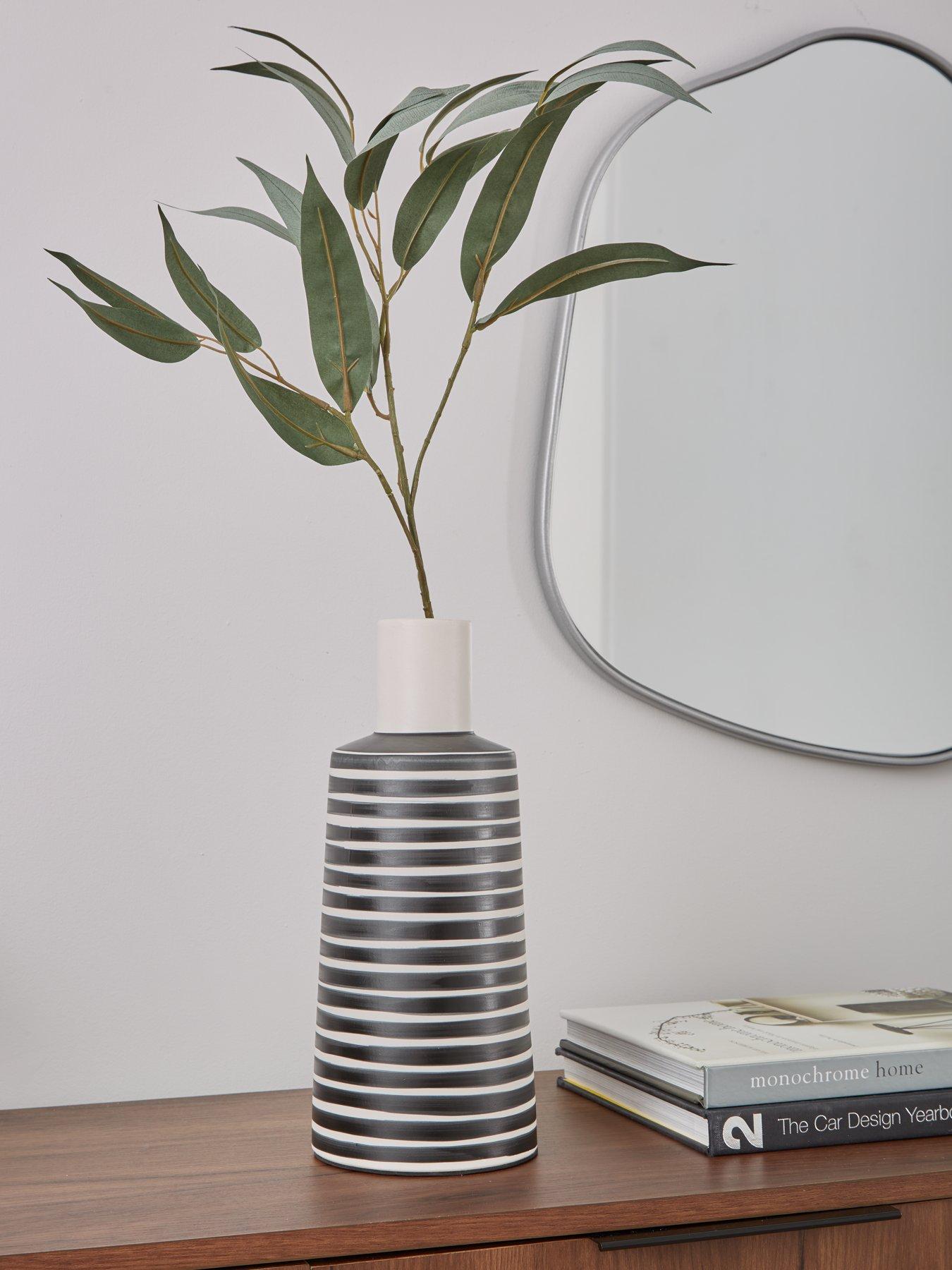undefined Hand Painted Striped Vase 31cm