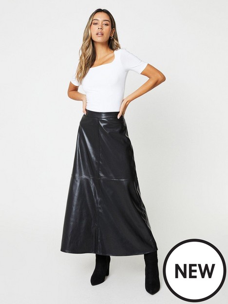 dorothy-perkins-faux-leather-midaxi-skirt-black