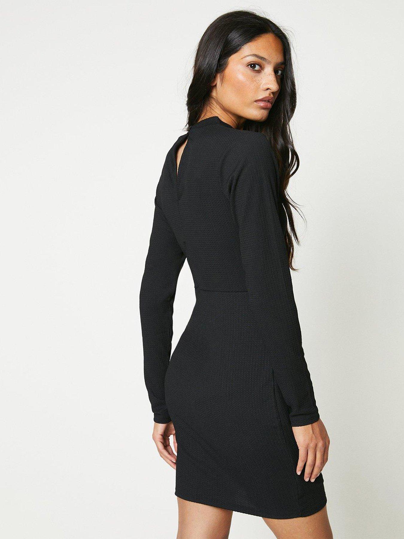 Dorothy Perkins Wrap Skirt Mini Dress Black