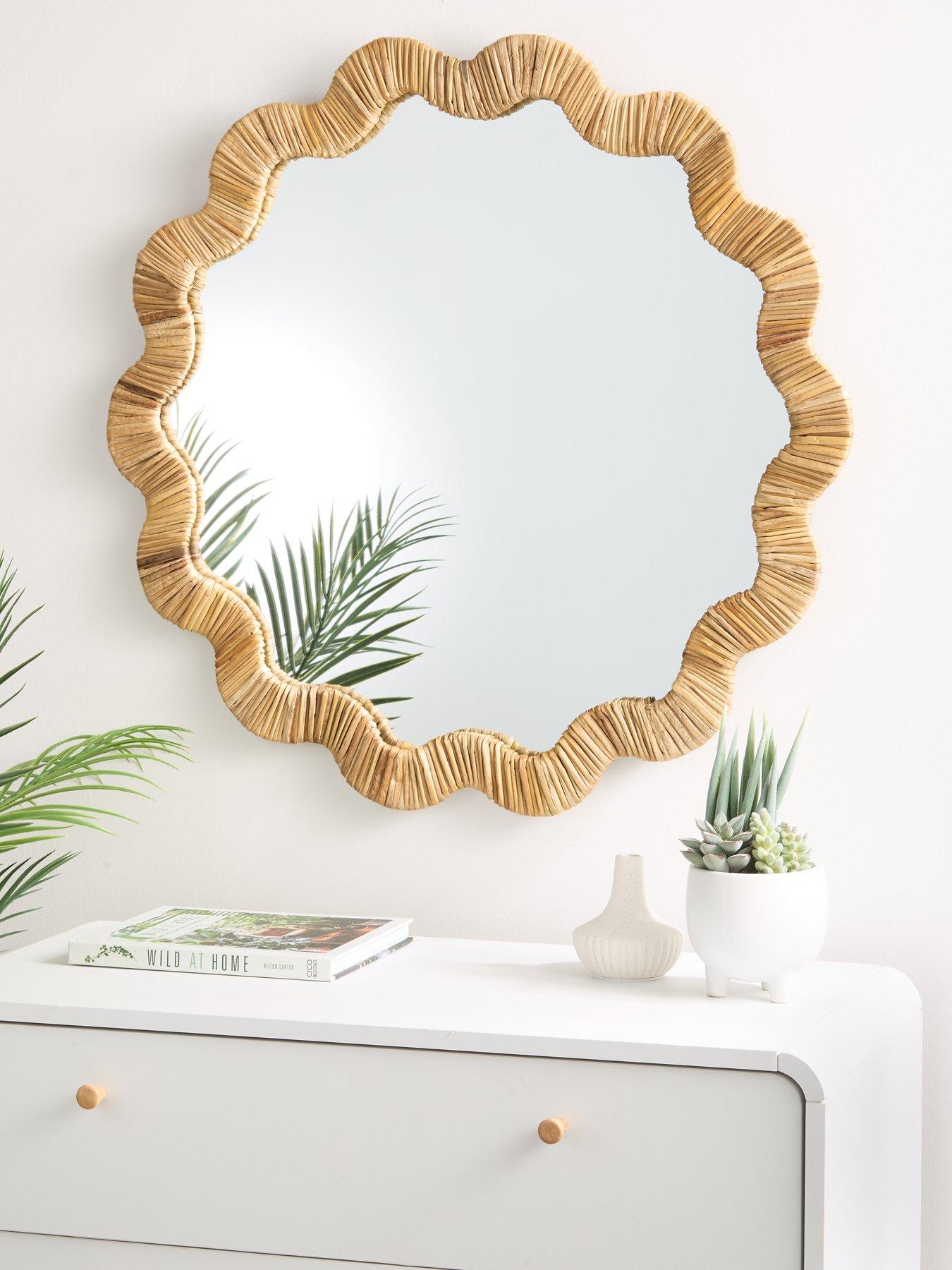  image of very-home-wavy-woven-mirror-75cm