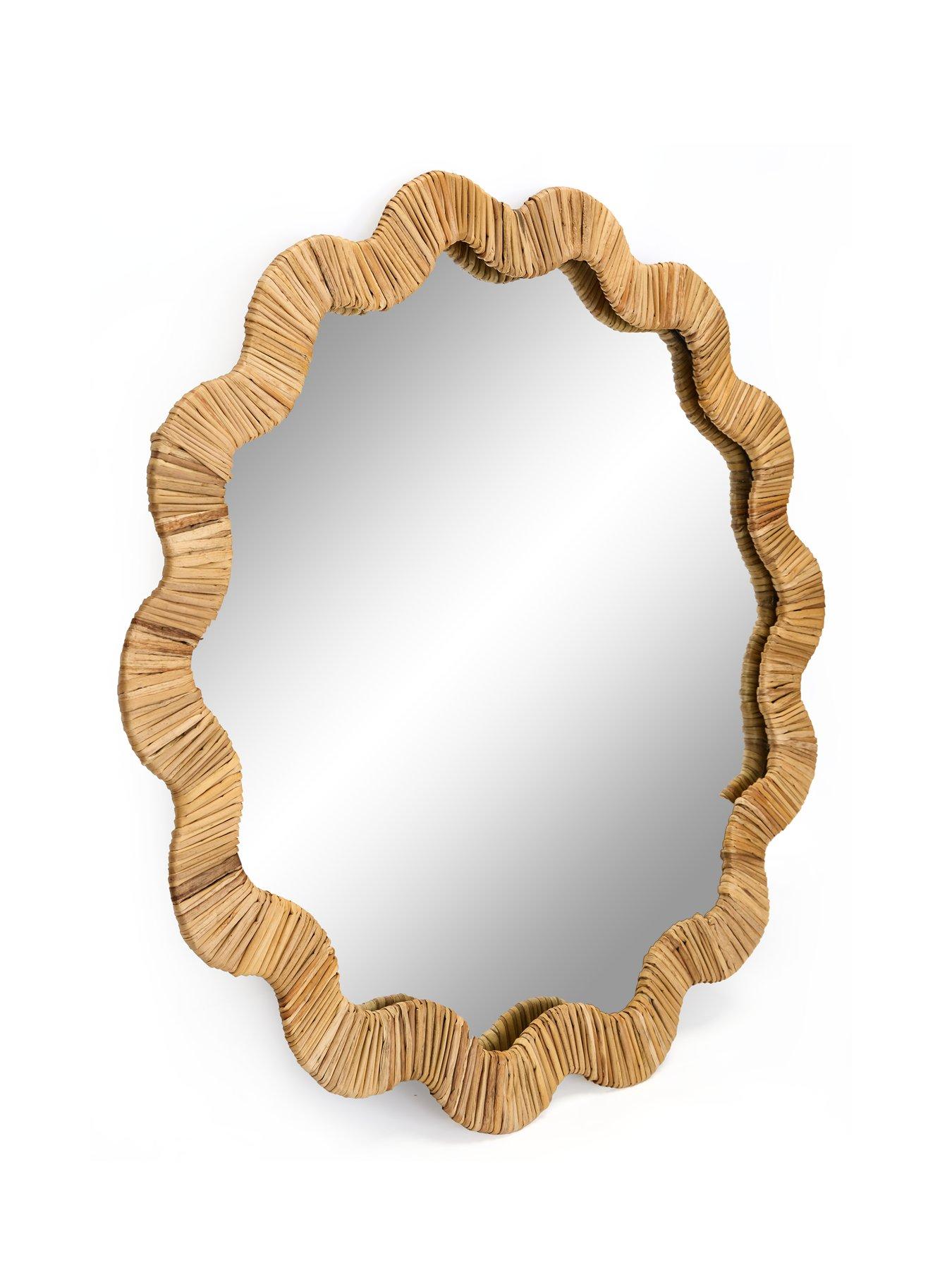  image of very-home-wavy-woven-mirror-75cm