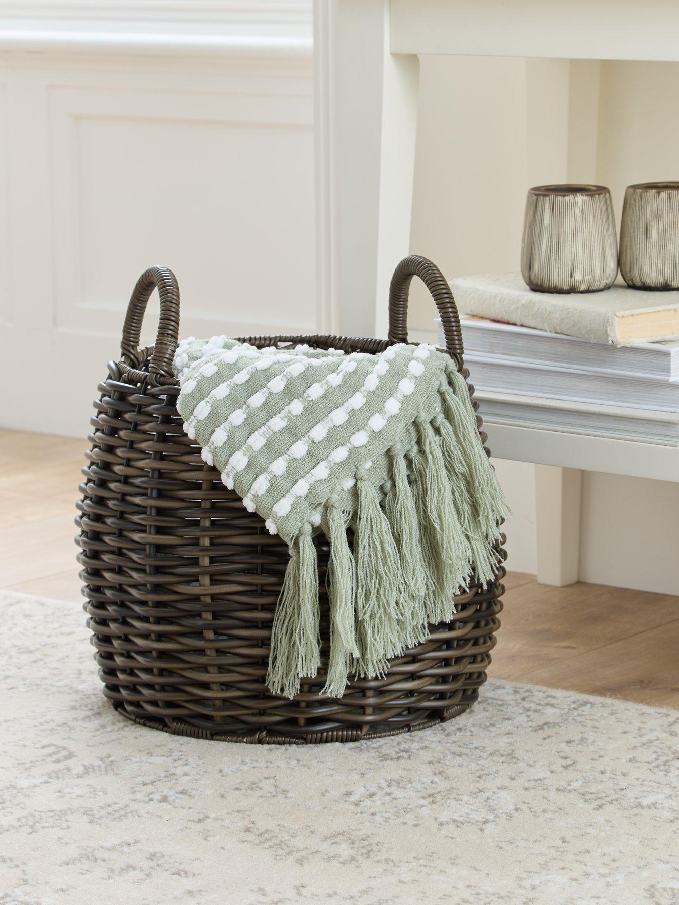Image 1 of 4 of The Very Collection Round Dark Woven Basket