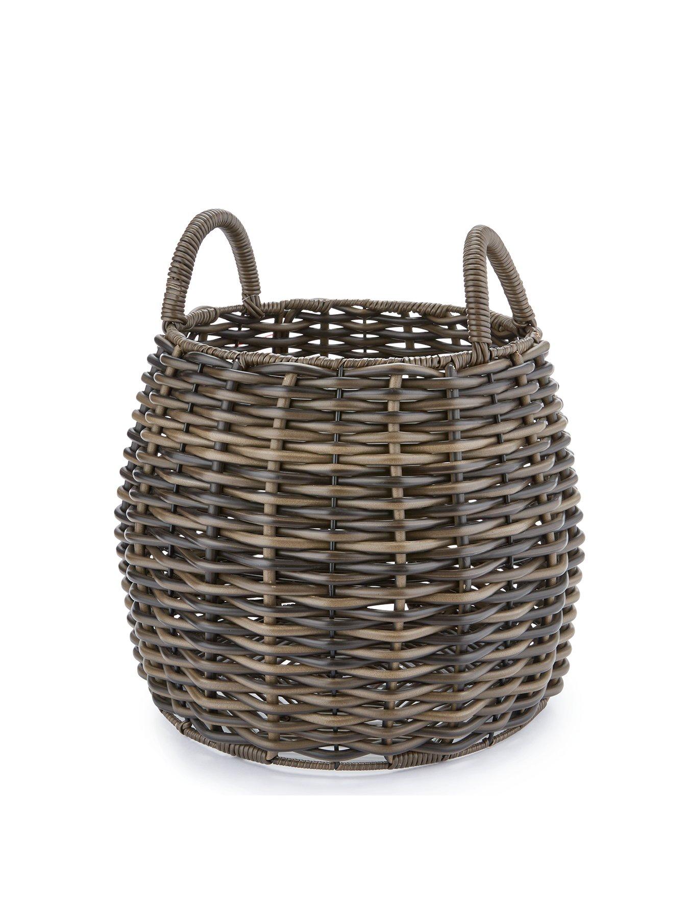  image of the-very-collection-round-dark-woven-basket
