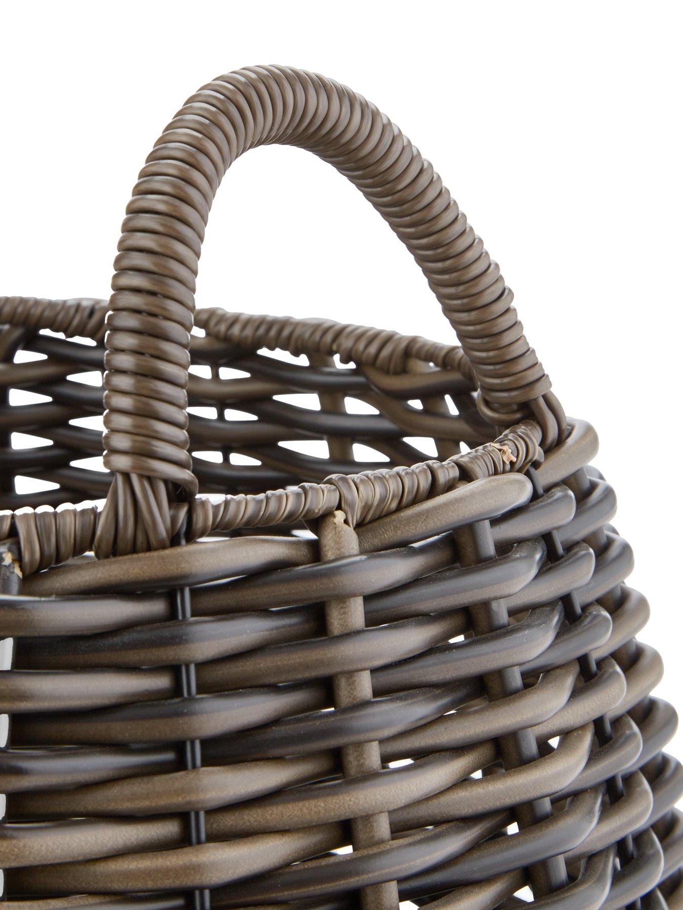  image of the-very-collection-round-dark-woven-basket