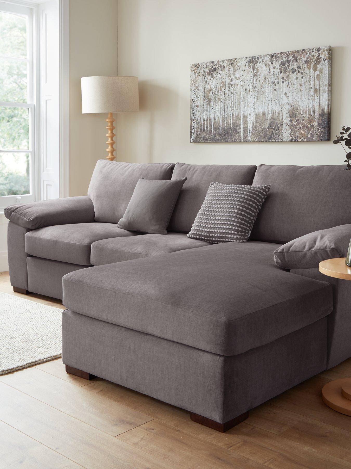 The Very Collection Eliza Right Hand 3 Seater Fabric Chaise Sofa - FSC® Certified