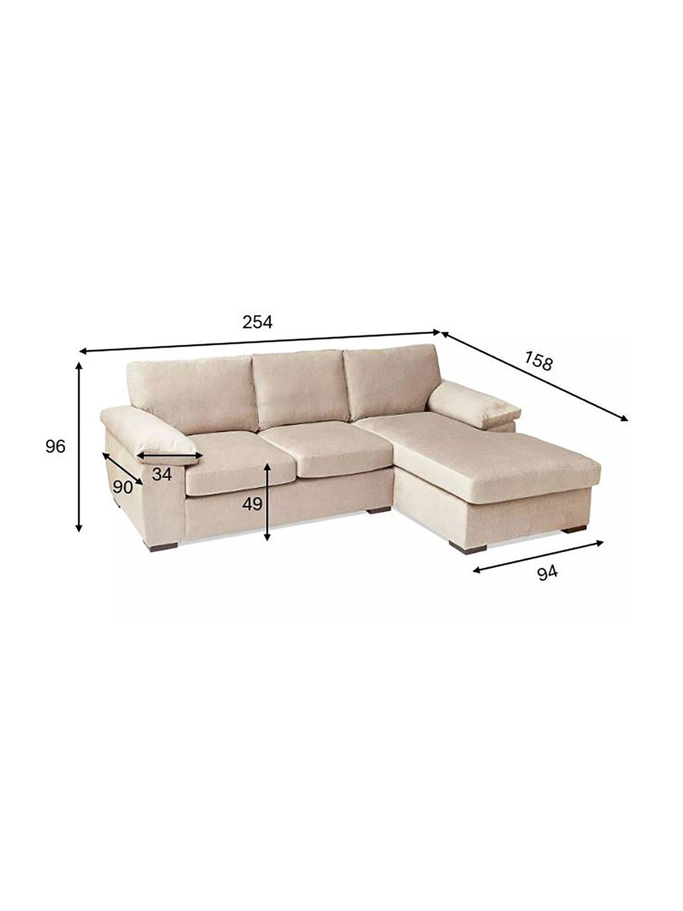 Image 6 of 7 of Very Home Eliza Right Hand 3 Seater Fabric Chaise Sofa -&nbsp;FSC&reg; Certified